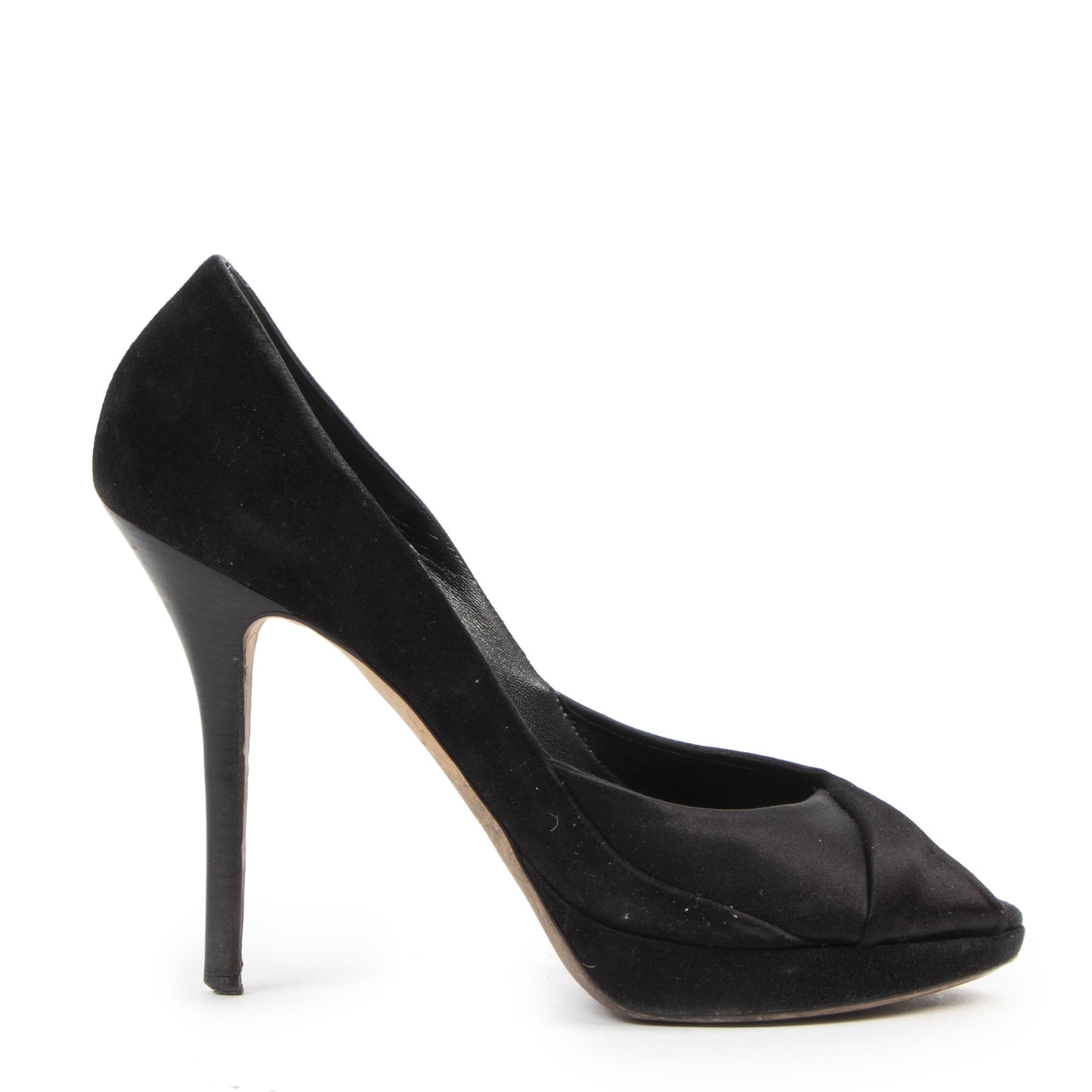Authentieke Tweedehands Dior Black Open Toe Heels - size 39,5 juiste prijs veilig online shoppen luxe merken webshop winkelen Antwerpen België mode fashion
