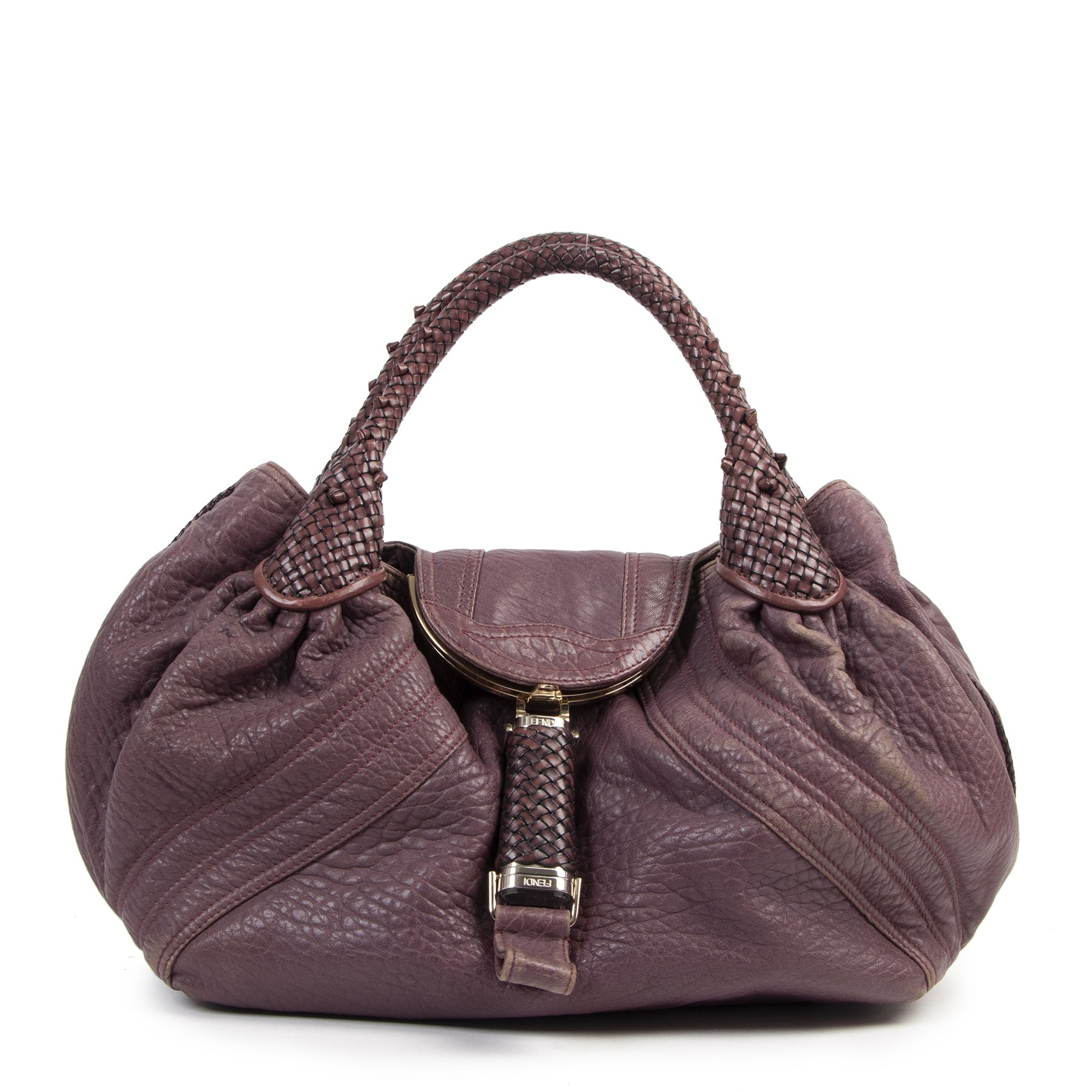 Authentic secondhand Fendi Purple Leather Spy Bag designer bags fashion luxury vintage webshop safe secure online shopping designer high end brands