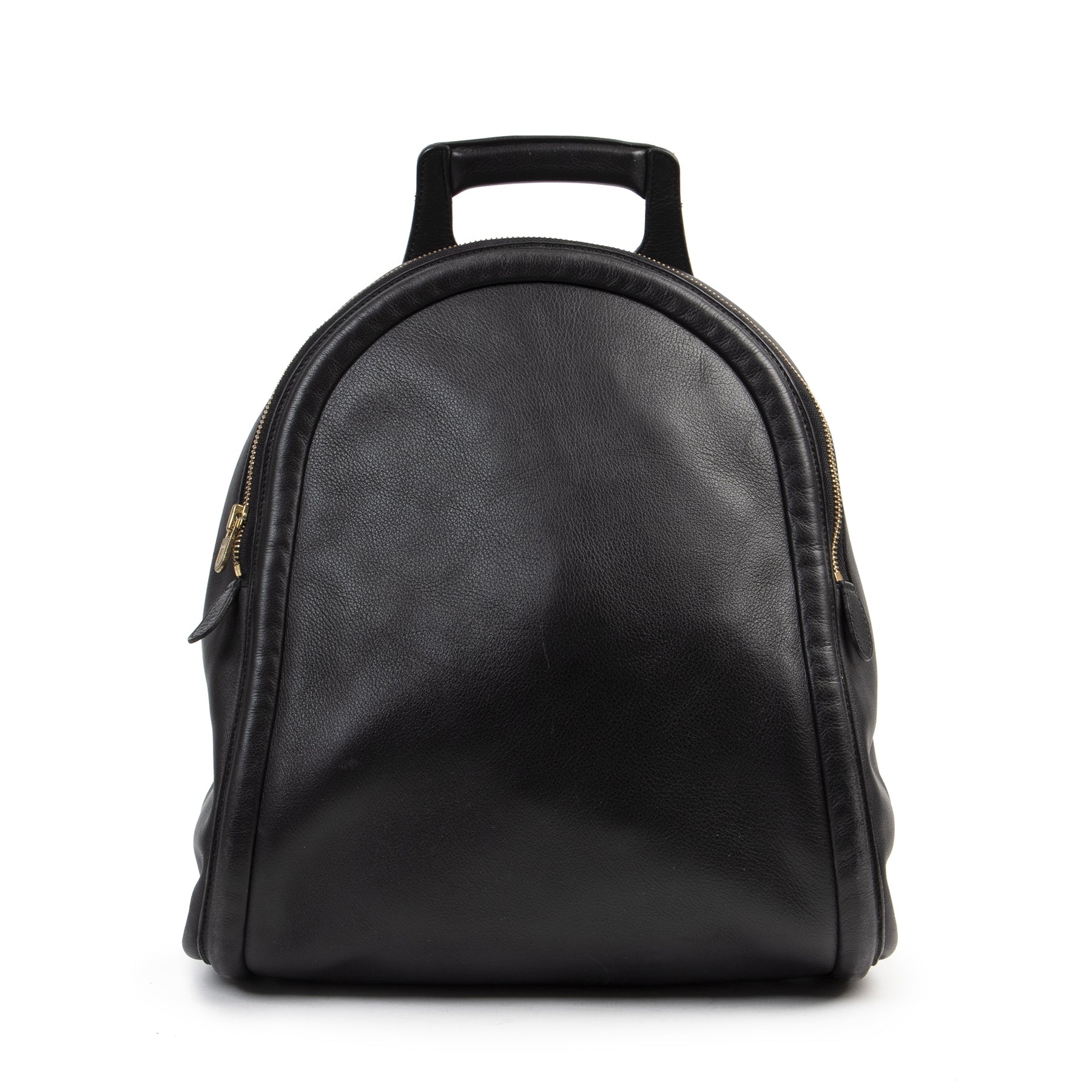 Authentic secondhand Delvaux Black Leather Backpack designer bags fashion luxury vintage webshop safe secure online shopping designer high end brands worldwide shipping
