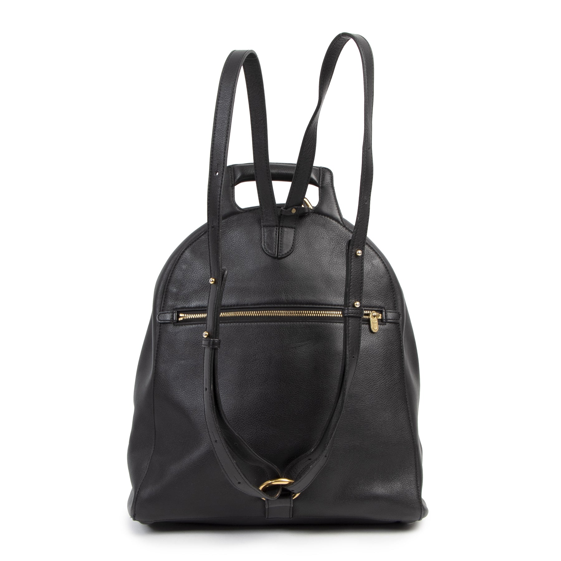 Authentieke Tweedehands Delvaux Black Leather Backpack juiste prijs veilig online shoppen luxe merken webshop winkelen Antwerpen België mode fashion