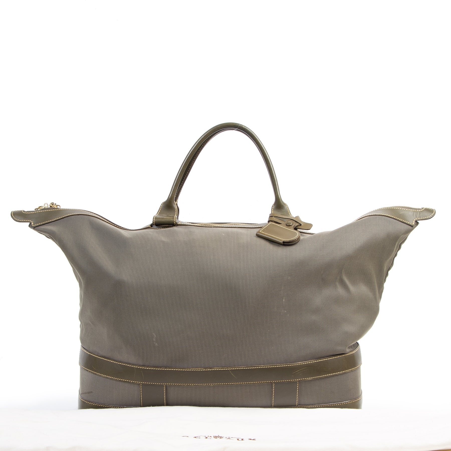 Authentic secondhand Delvaux Green Leather Luggage Bag designer bags fashion luxury vintage webshop safe secure online shopping