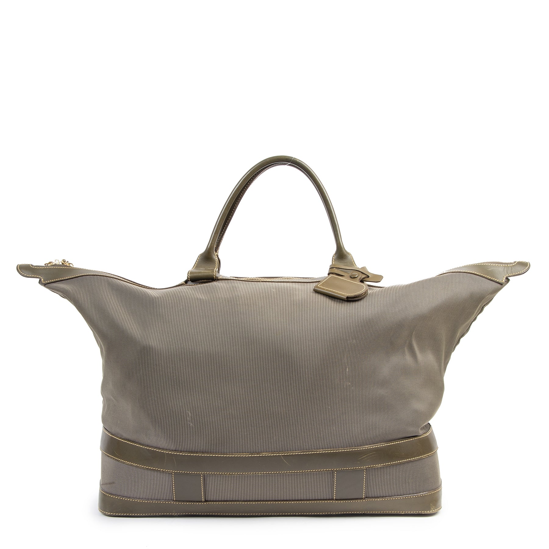 Authentieke Tweedehands Delvaux Green Leather Luggage Bag juiste prijs veilig online shoppen luxe merken webshop winkelen Antwerpen België mode fashion