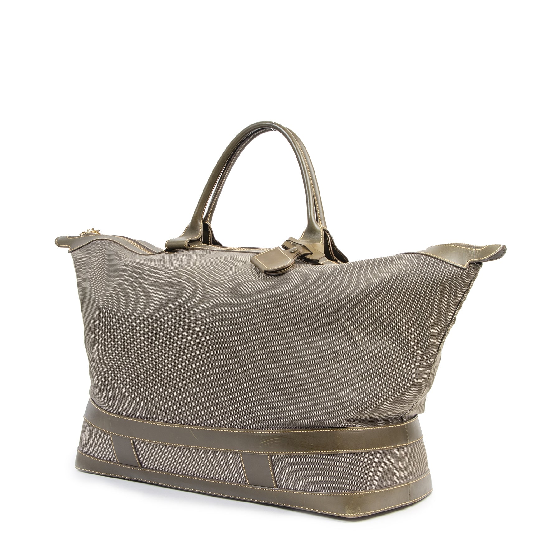 Authentieke Tweedehands Delvaux Green Leather Luggage Bag juiste prijs veilig online shoppen luxe merken webshop winkelen Antwerpen België mode fashion