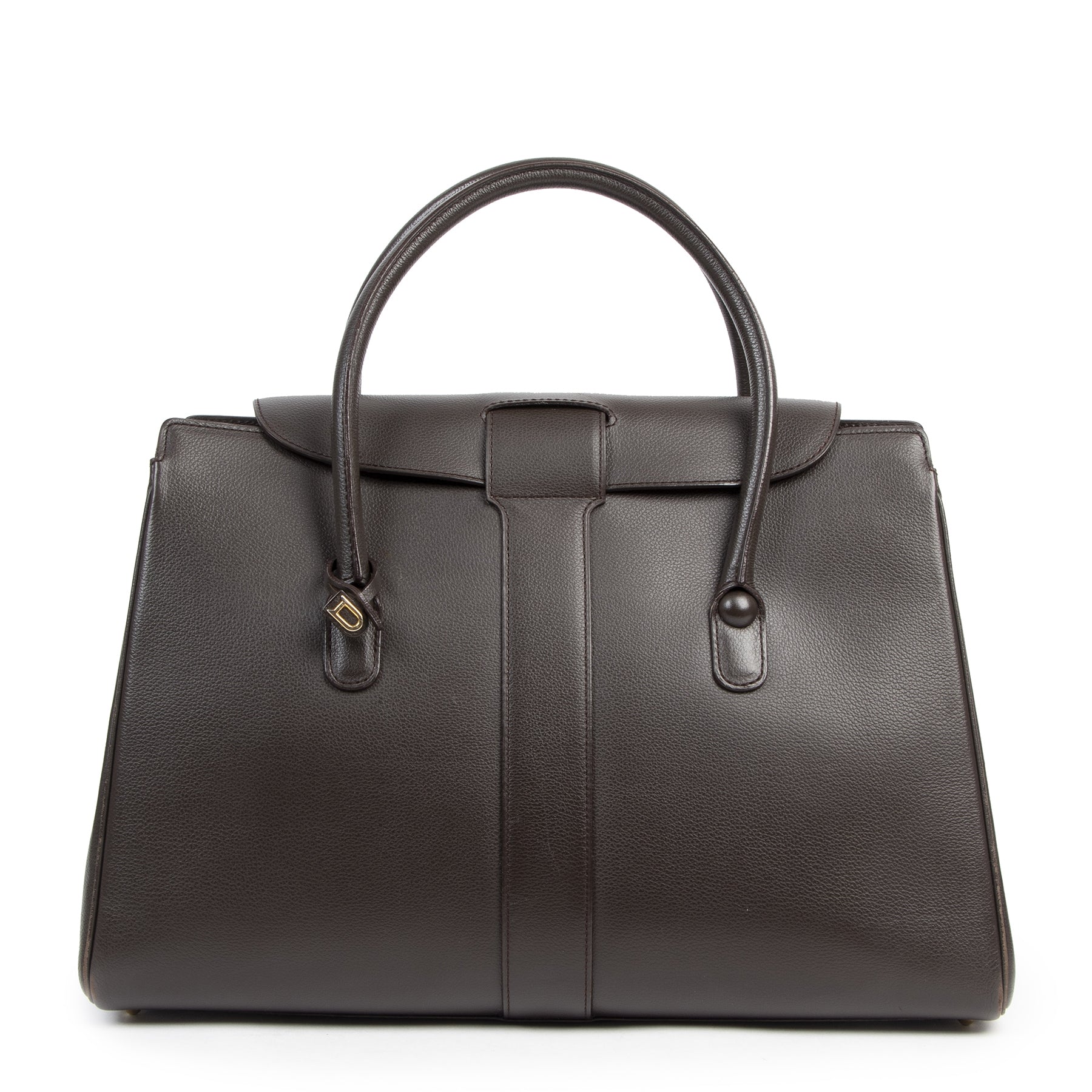 Authentic secondhand Delvaux Brown Cabriolet Bag designer bags fashion luxury vintage webshop safe secure online shopping designer high end brands worldwide shipping