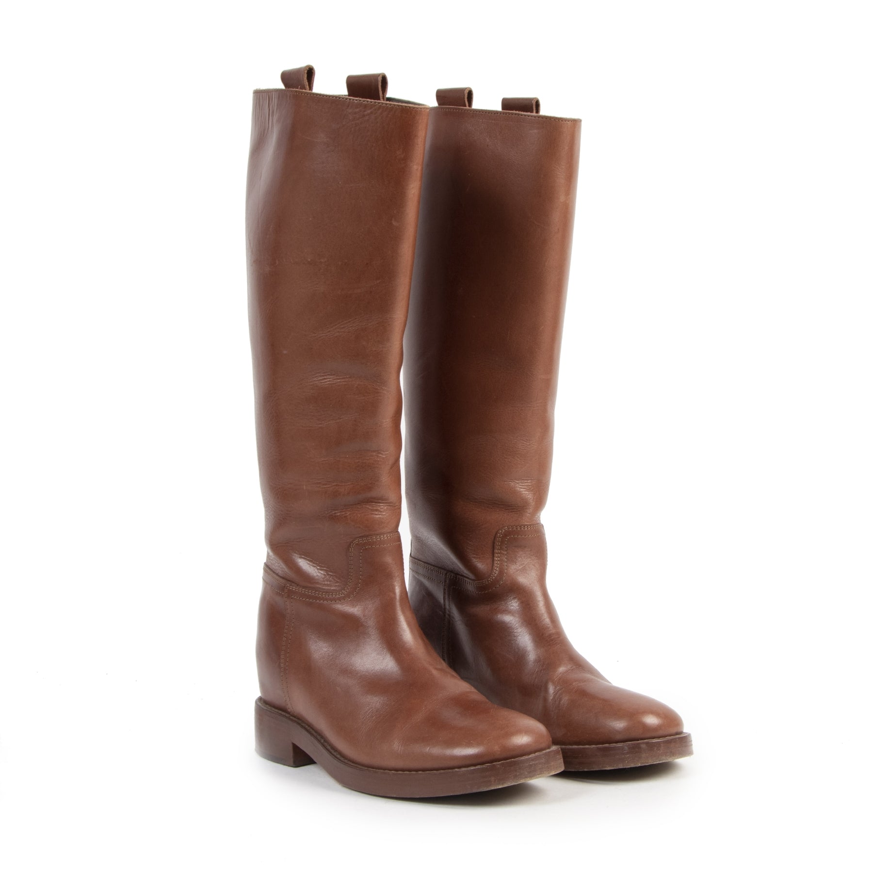 Authentique seconde-main vintage AF Vandevorst Cognac Leather Boots - Size 39 achète en ligne webshop LabelLOV