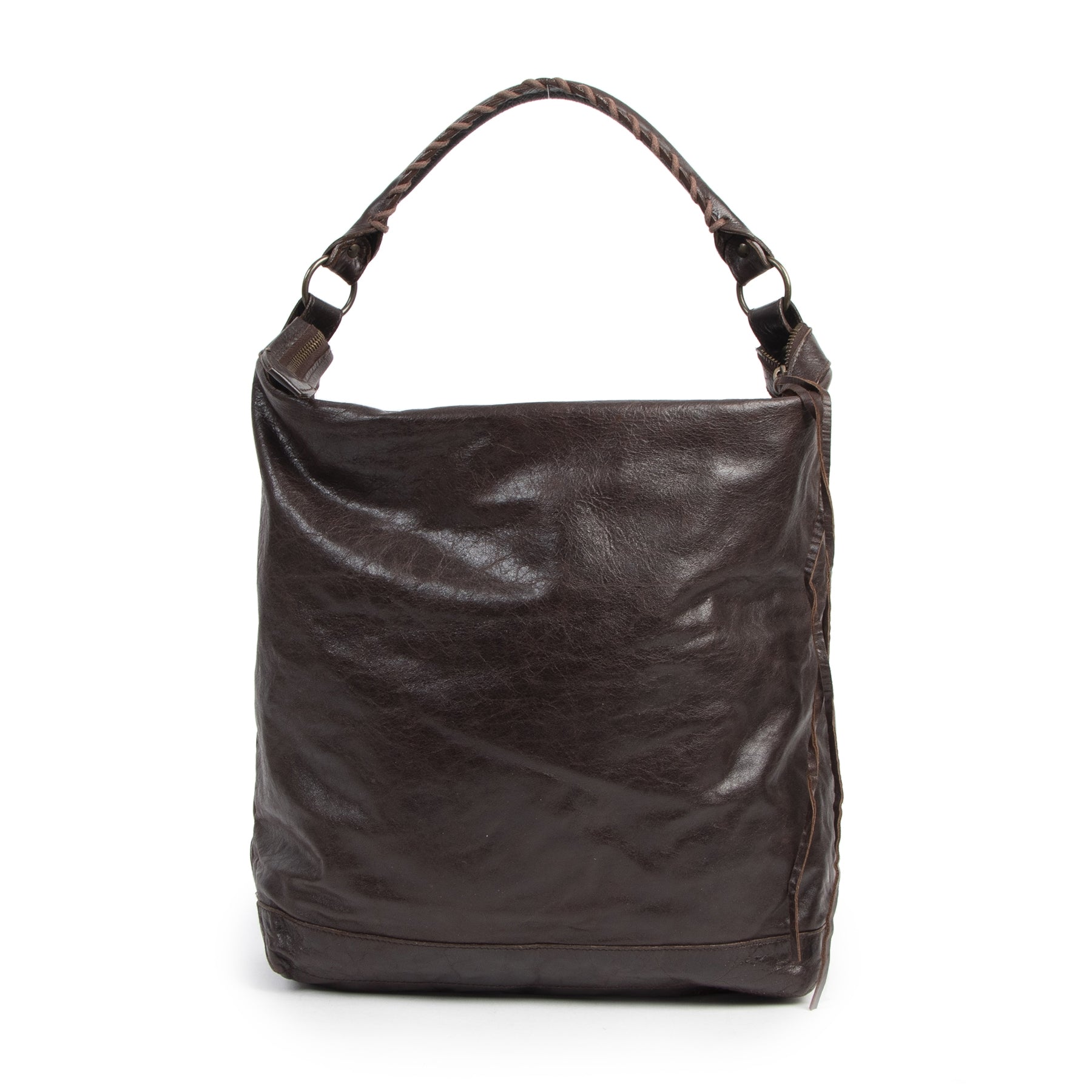 Authentic secondhand Balenciaga Brown Leather Day Bag designer bags fashion luxury vintage webshop safe secure online shopping designer high end brands worldwide shipping