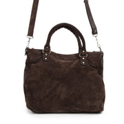 Authentieke Tweedehands Balenciaga Velo Mocha Suede Handbag juiste prijs veilig online shoppen luxe merken webshop winkelen Antwerpen België mode fashion