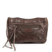 Authentic secondhand Balenciaga Brown Motorcross Cosmetic Pouch designer bags fashion luxury vintage webshop safe secure online shopping