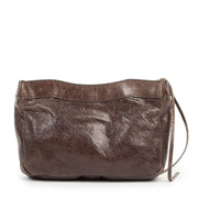 Authentieke Tweedehands Balenciaga Brown Motorcross Cosmetic Pouch juiste prijs veilig online shoppen luxe merken webshop winkelen Antwerpen België mode fashion