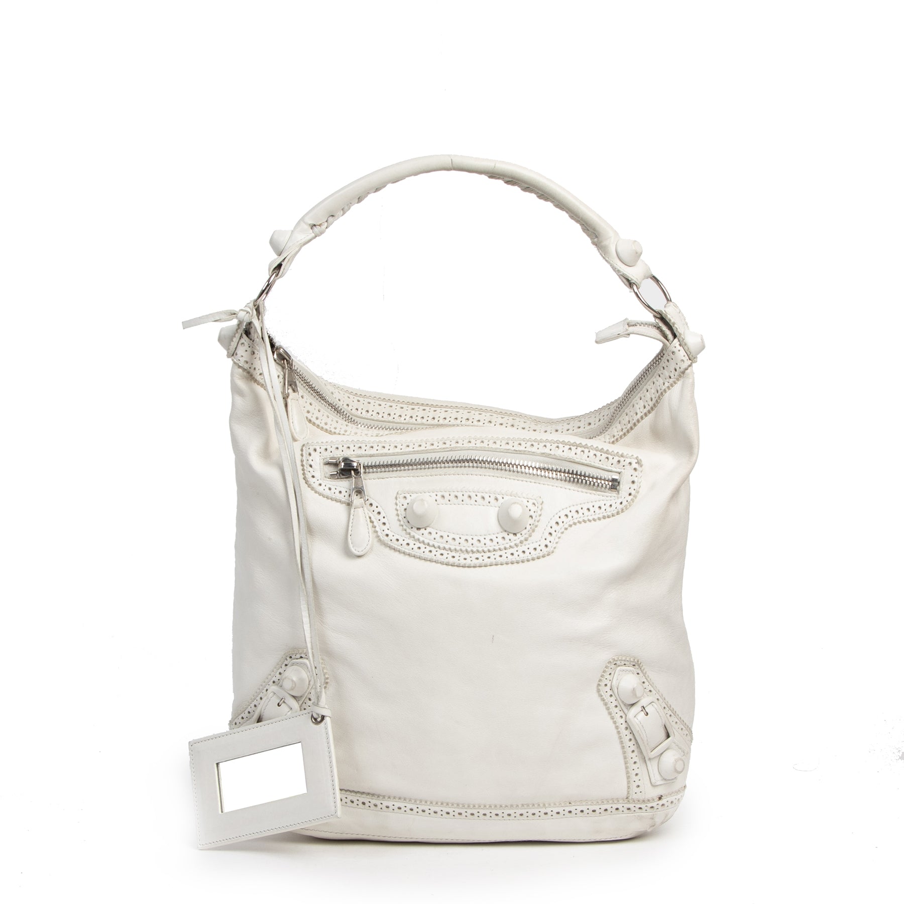 Authentic Secondhand Balenciaga White Giant Day Bag juiste prijs veilig online shoppen luxe merken webshop winkelen Antwerpen België mode fashion