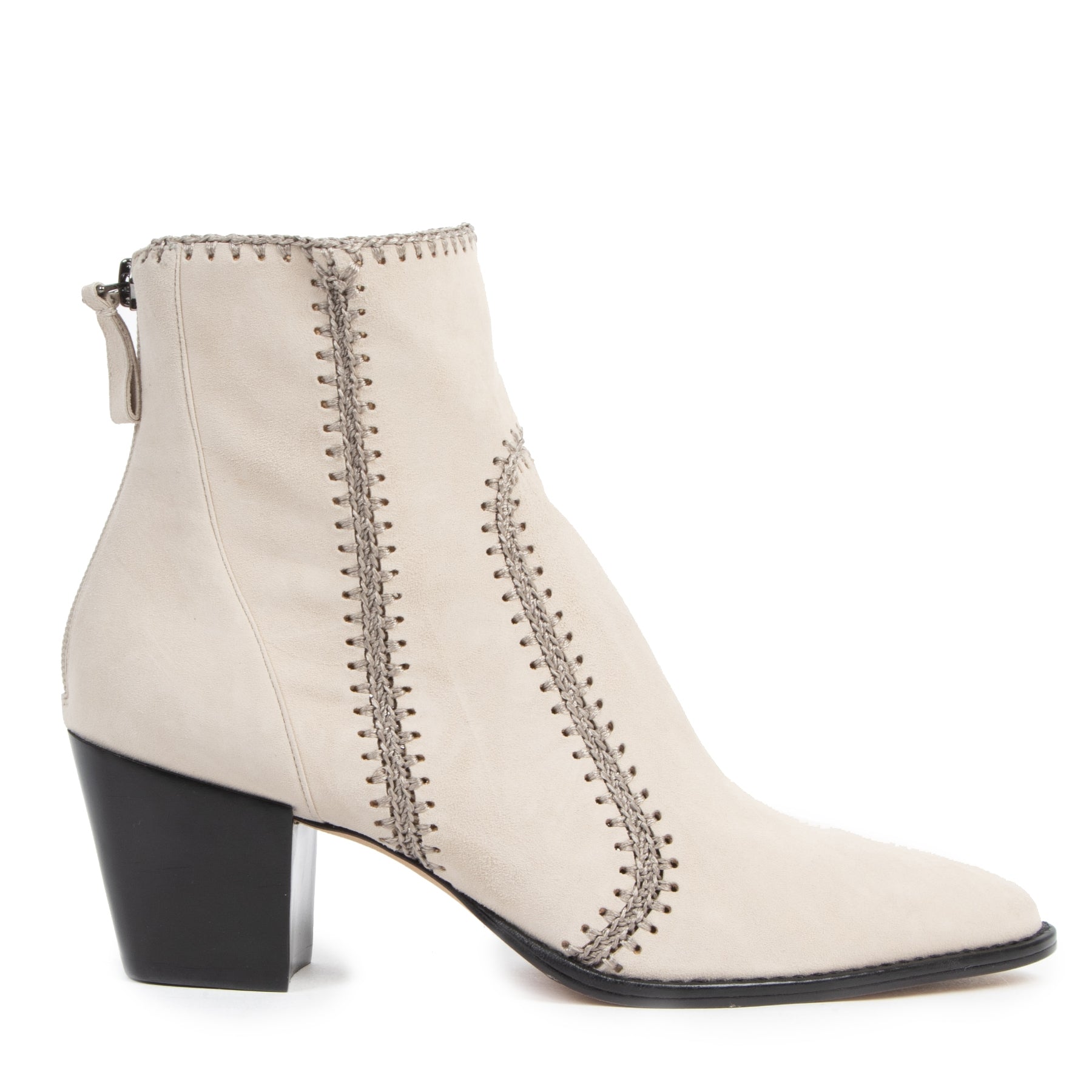 Authentic second-hand vintage Birman Beige Benta Suede Ankle Boots - Size 39,5 buy online webshop LabelLOV