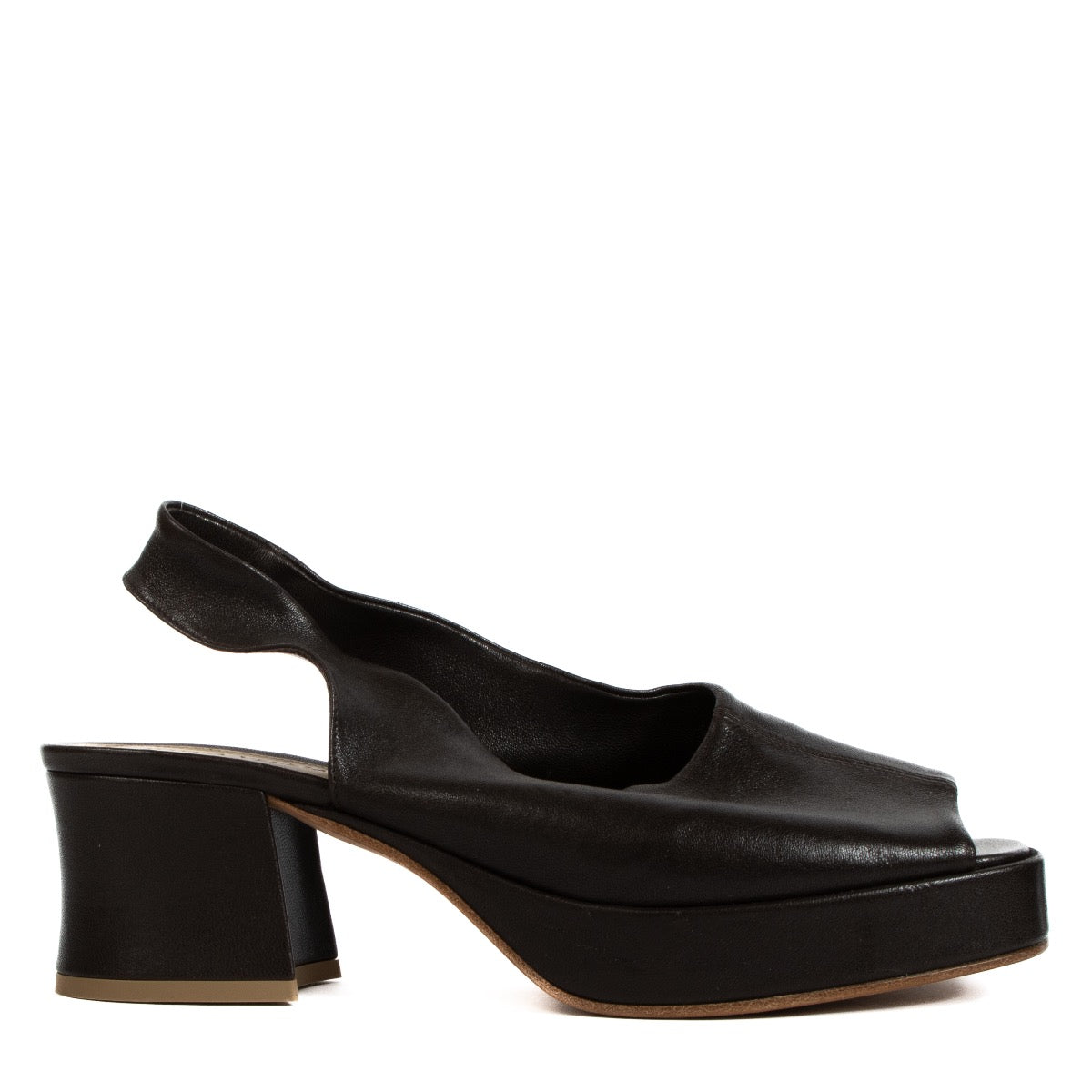 shop 100% authentic second hand Bottega Veneta Brown Stack 60 Slingback Sandals - Size 39 1/2 on Labellov.com