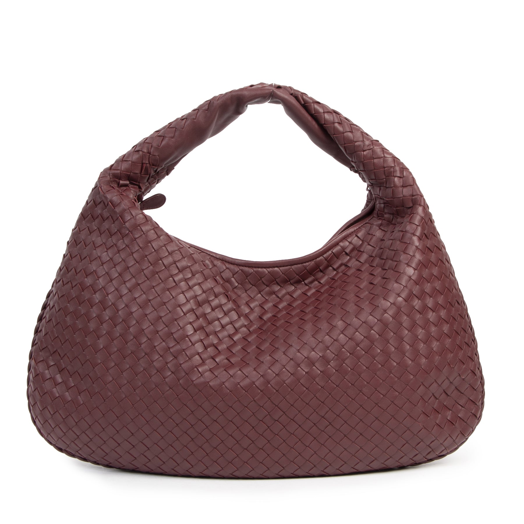 Authentic secondhand Bottega Veneta Large Burgundy Hobo Bag designer bags fashion luxury vintage webshop high end brands
