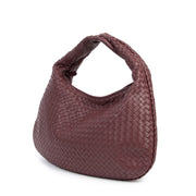 Authentieke Tweedehands Bottega Veneta Large Burgundy Hobo Bag juiste prijs veilig online shoppen luxe designer handtassen webshop mode fashion België Antwerpen