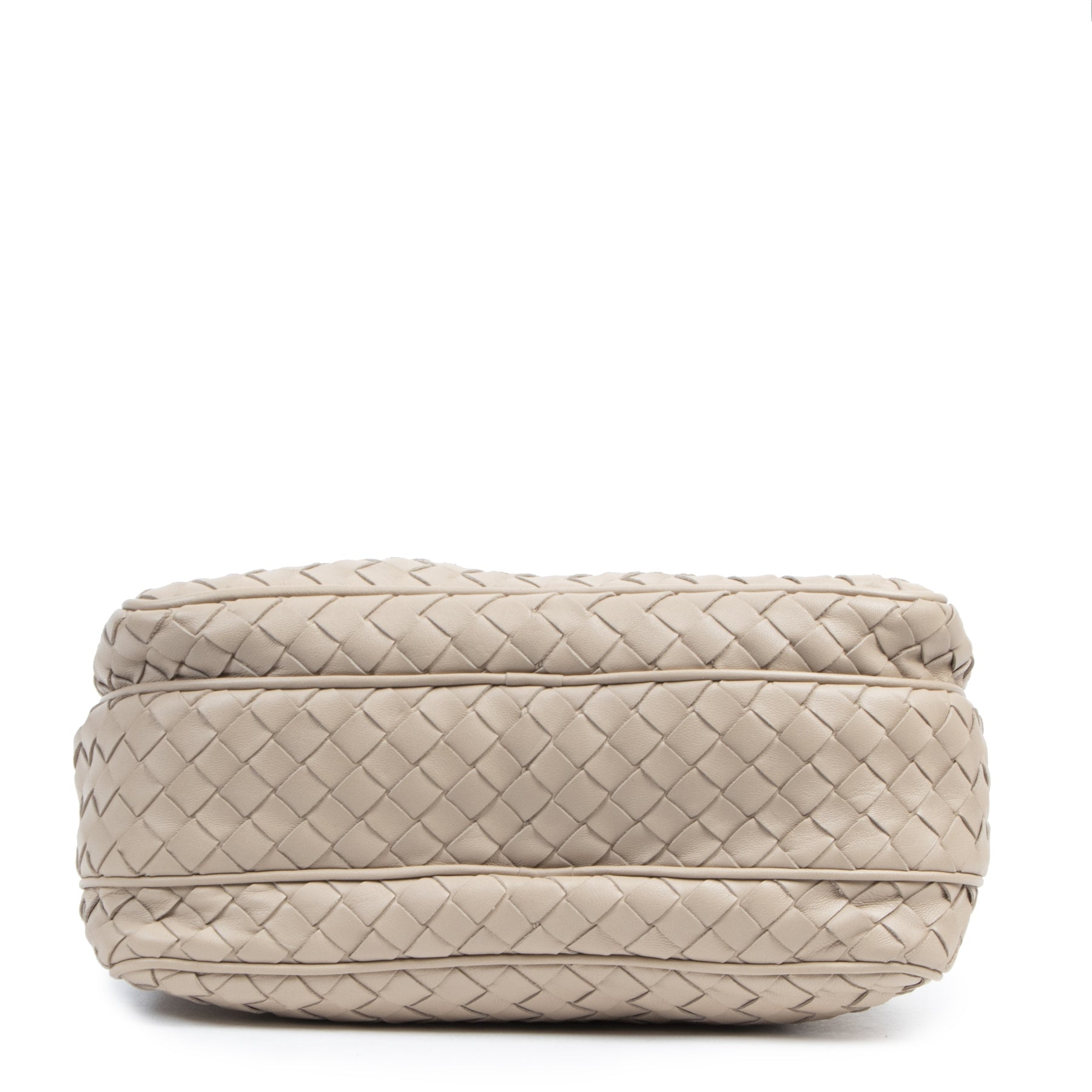 Authentieke Tweedehands Bottega Veneta Blush Intrecciato Woven Leather Camera Bag juiste prijs veilig online shoppen luxe merken webshop winkelen Antwerpen België mode fashion