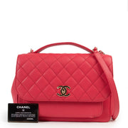 acheter en ligne seconde main Chanel Raspberry Caviar Leather Business Affinity Medium Flap Bagl Comes with authenticity card