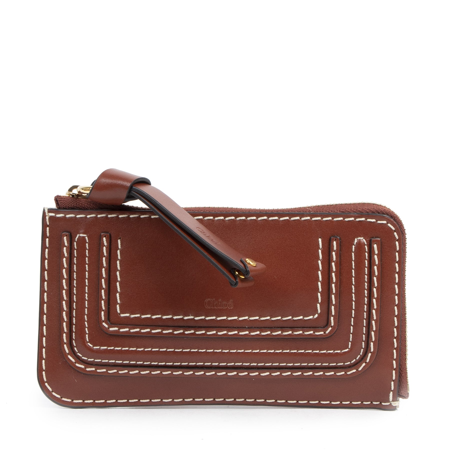 Authentic second-hand vintage Chloé Brown Marcie Cardholder buy online webshop LabelLOV