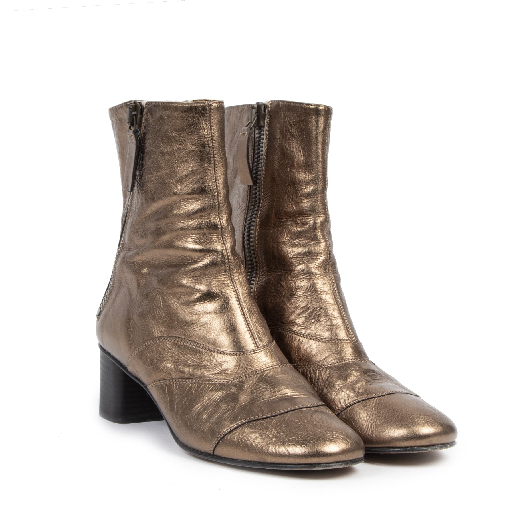 Authentique seconde-main vintage Chloé Bronze Lexie Ankle Boots - Size 39 achète en ligne webshop LabelLOV