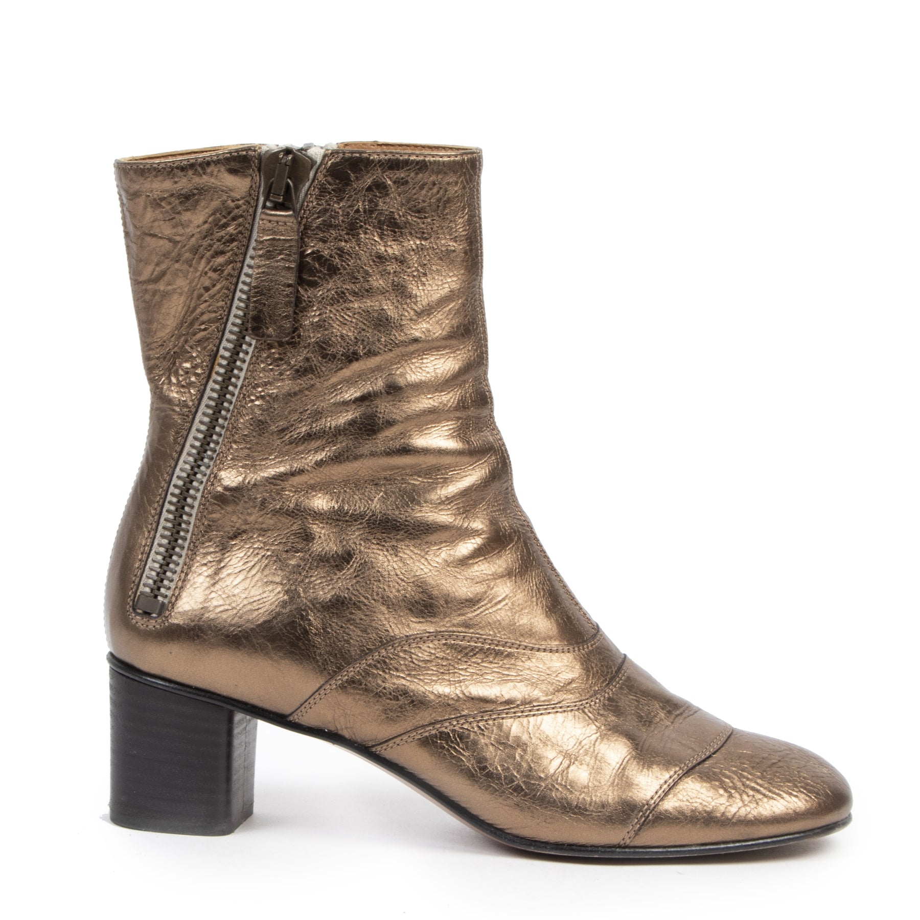 Authentic second-hand vintage Chloé Bronze Lexie Ankle Boots - Size 39 buy online webshop LabelLOV