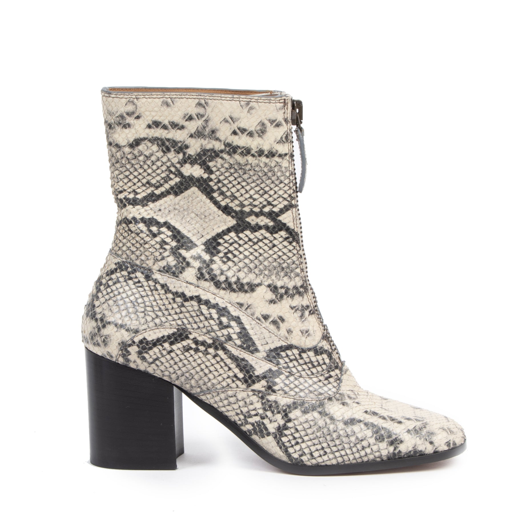 Authentieke tweedehands Chloé Snake Print Boots - Size 39 koop online webshop LabelLOV