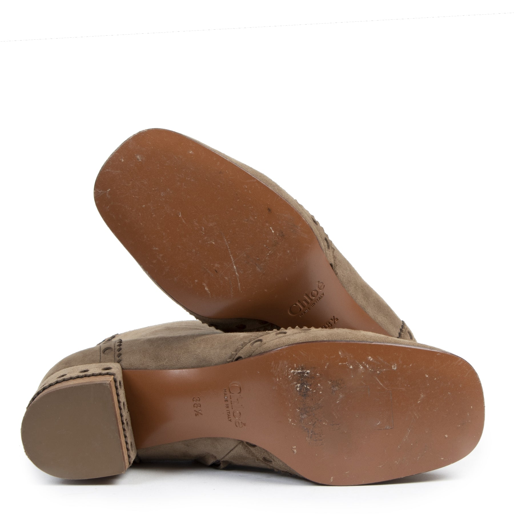 Authentic Secondhand Chloé Perry Suede Ankle Boots - Size 38,5 designer shoes luxury vintage webshop fashion safe secure online shopping designer high end brands