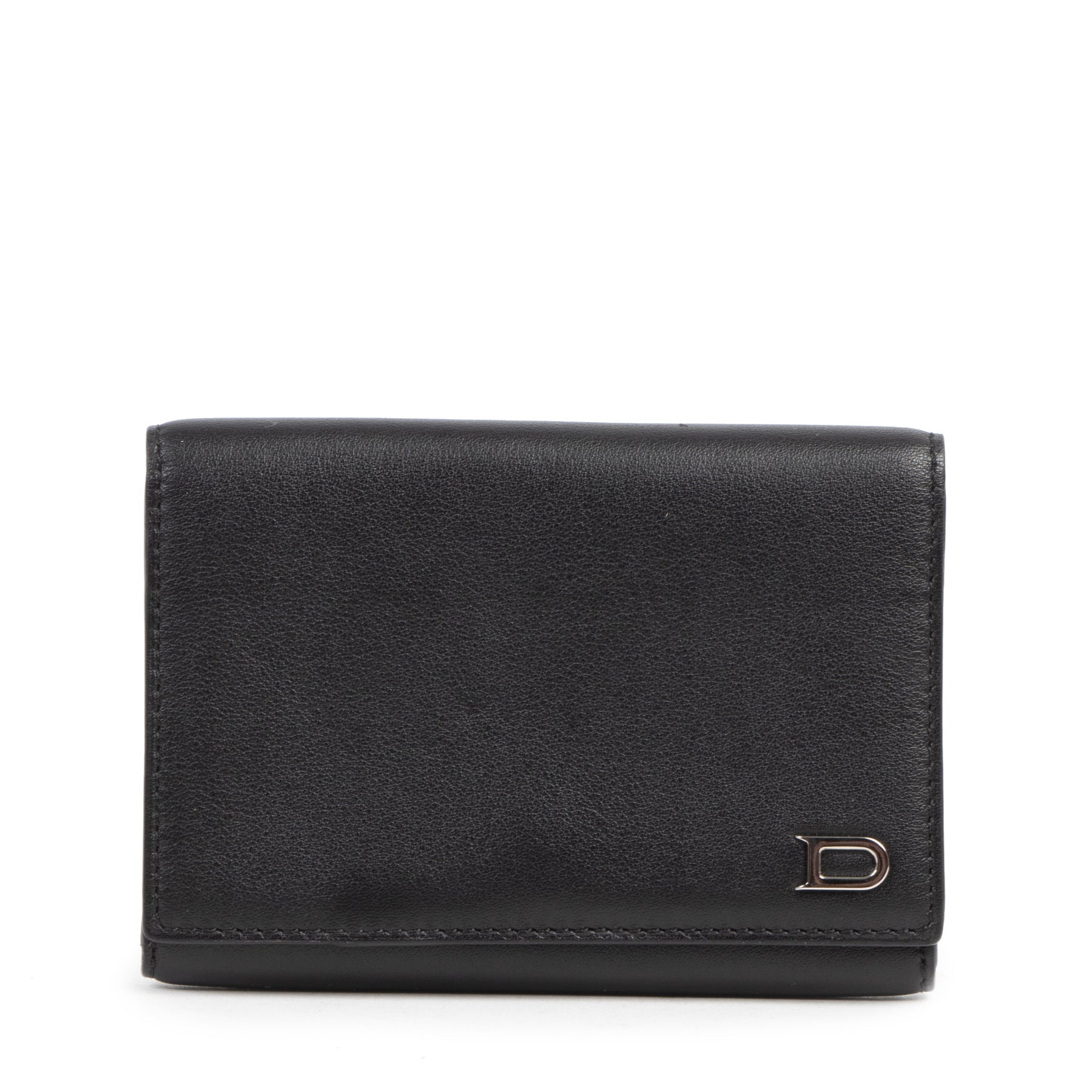 Authentic second-hand vintage Delvaux Black Leather Card Holder buy online webshop LabelLOV