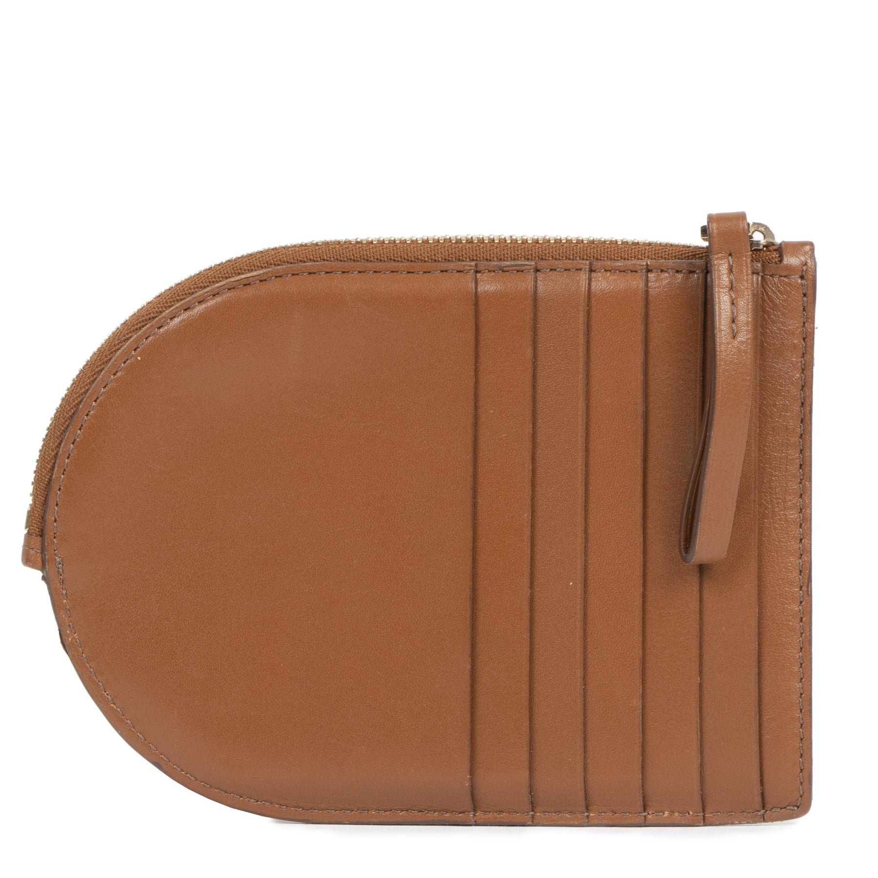 Authentieke tweedehands vintage Delvaux Cognac Leather Wallet koop online webshop LabelLOV