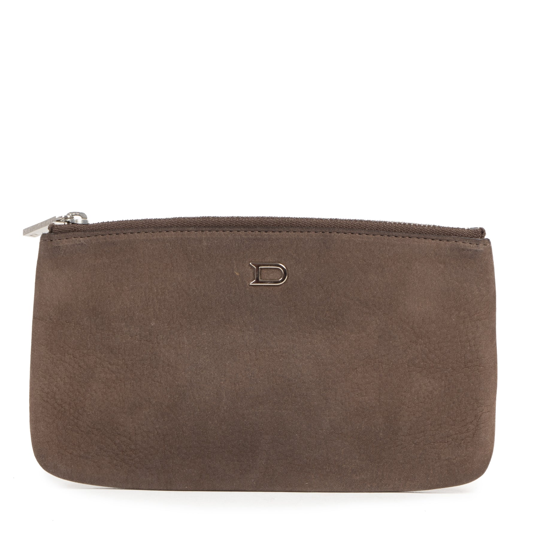 Authentic second-hand vintage Delvaux Brown Mat Leather Pouch buy online webshop LabelLOV