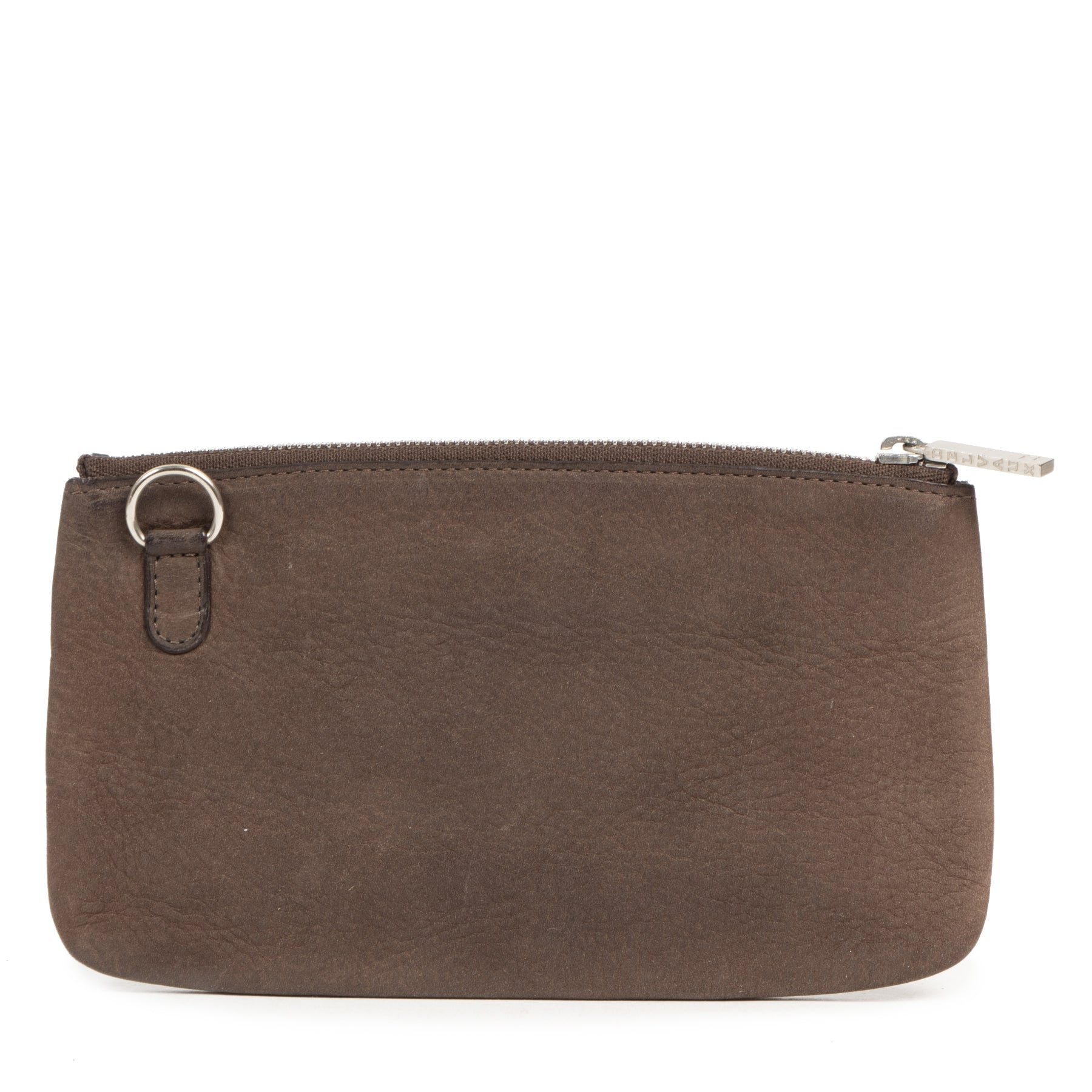 Authentieke tweedehands vintage Delvaux Brown Mat Leather Pouch koop online webshop LabelLOV