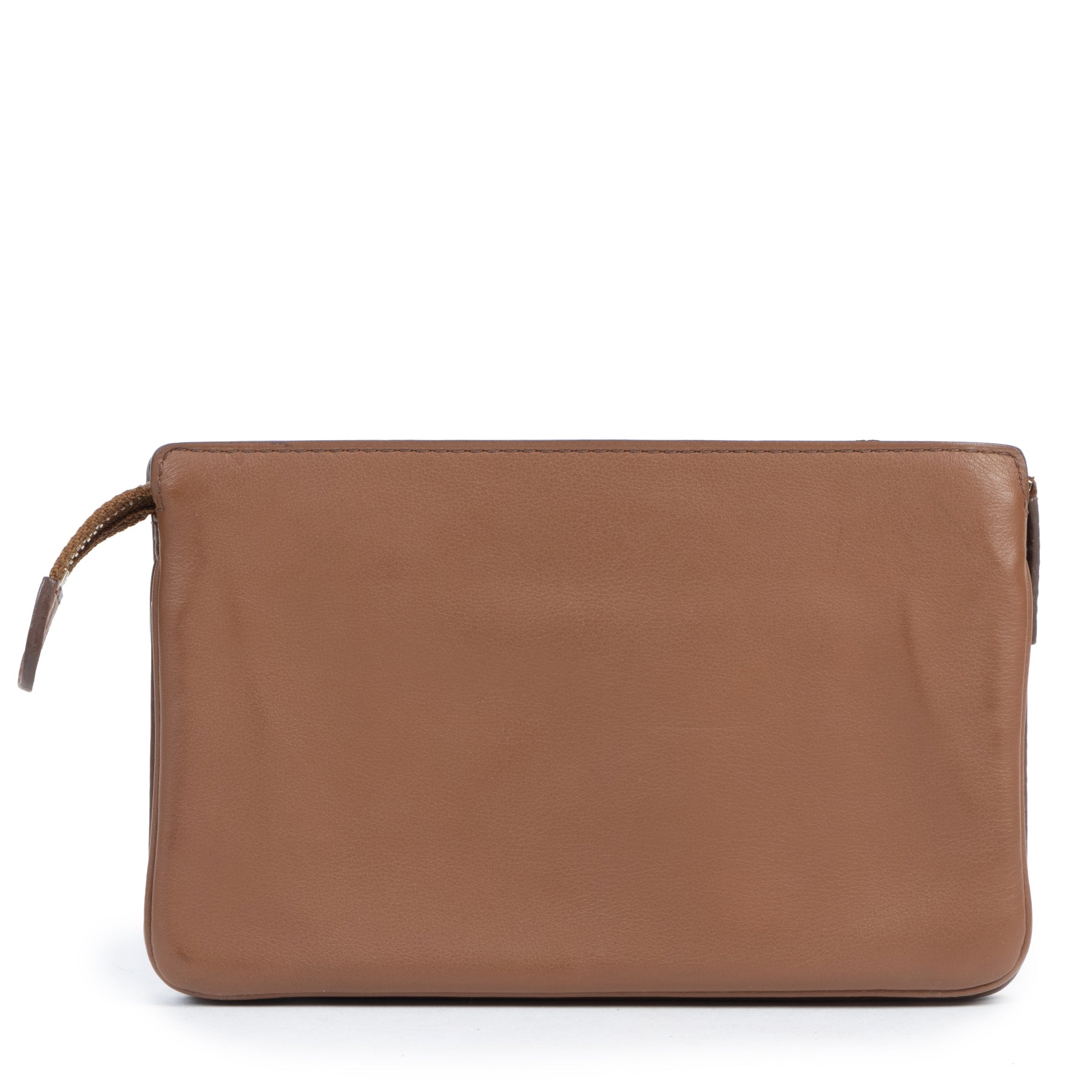 Authentieke tweedehands vintage Delvaux Cognac Leather Wallet koop online webshop LabelLOV
