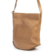 Authentieke tweedehands vintage Delvaux Camel Pin Shoulder Bag koop online webshop LabelLOV