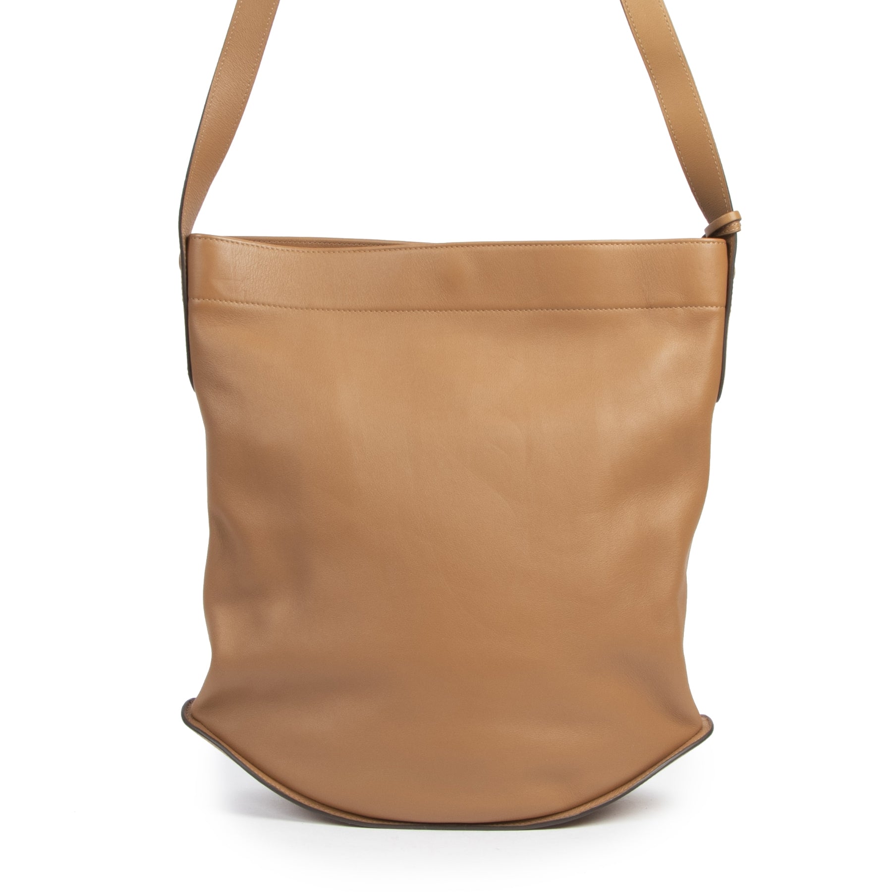 Authentique seconde-main vintage Delvaux Camel Pin Shoulder Bag achète en ligne webshop LabelLOV