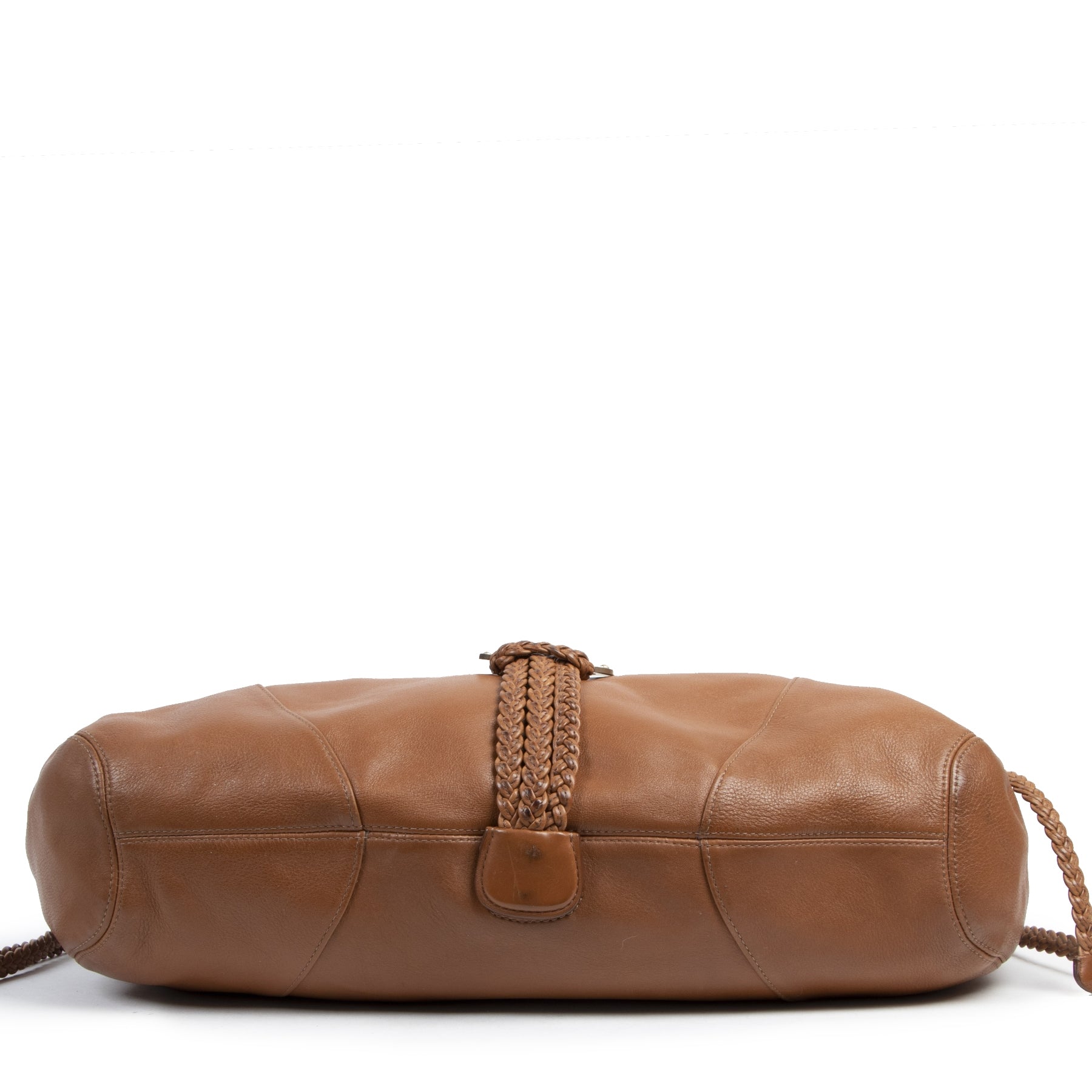 Authentic second-hand vintage Delvaux Cognac Hobo Bag buy online webshop LabelLOV