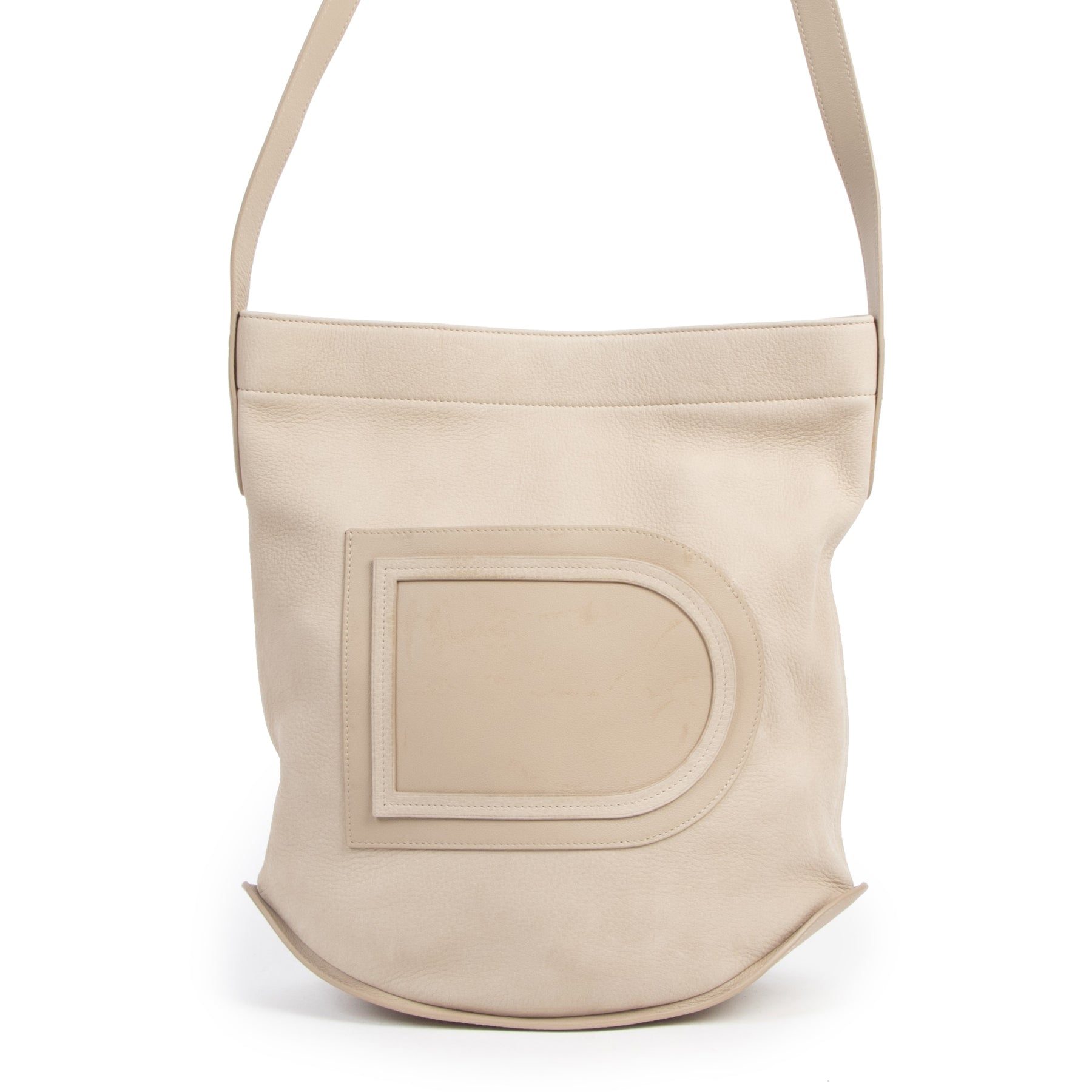 Authentic secondhand Delvaux Cream Le Pin Leather Bag designer bags fashion luxury vintage webshop safe secure online shopping high end brands