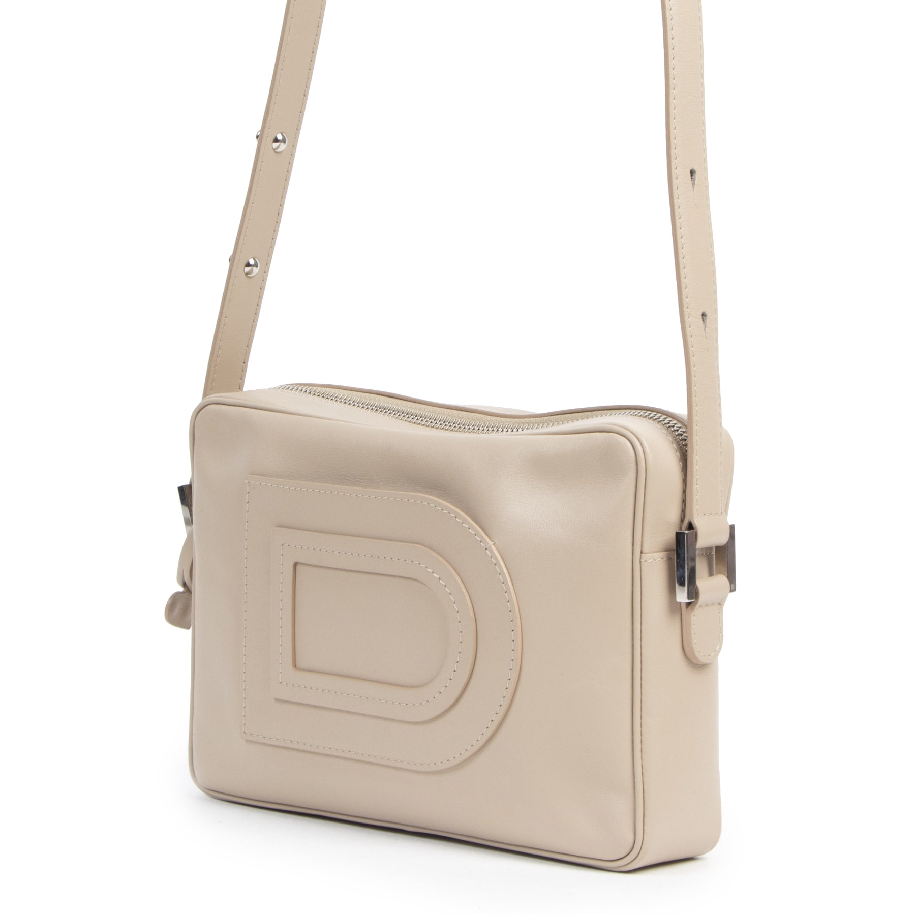 Authentic second-hand vintage Delvaux Louise Cross Over Dusty Pink Camera Bag buy online webshop LabelLOV
