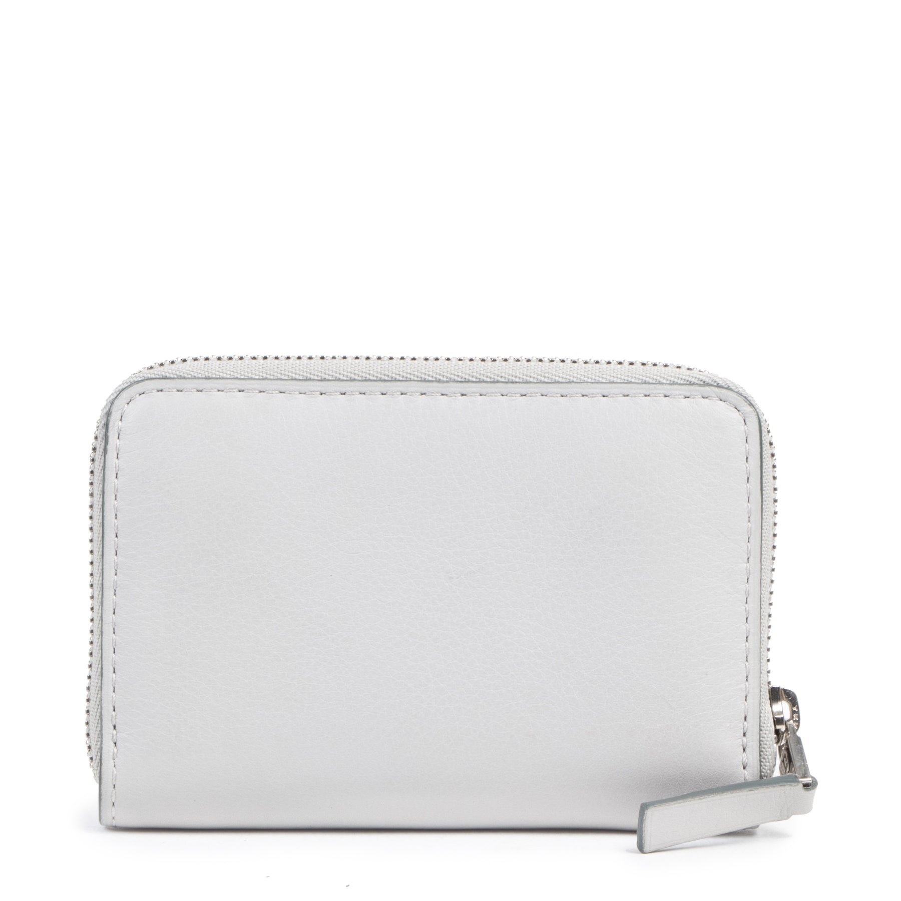 Authentieke tweedehands vintage Delvaux Grey Leather Mini Accordeon Wallet koop online webshop LabelLOV
