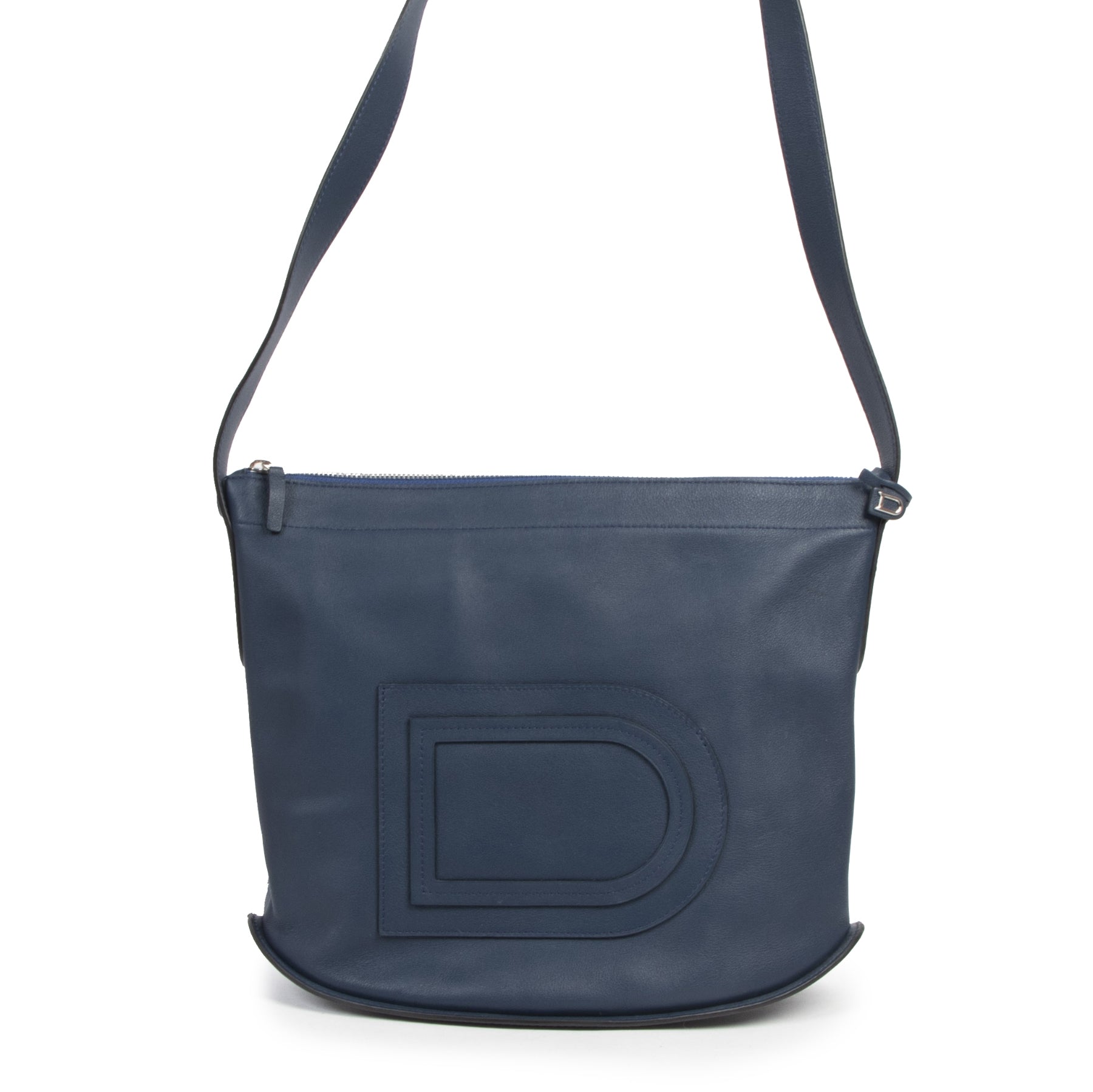 Authentic second-hand vintage Delvaux Navy Le Pin Bag buy online webshop LabelLOV