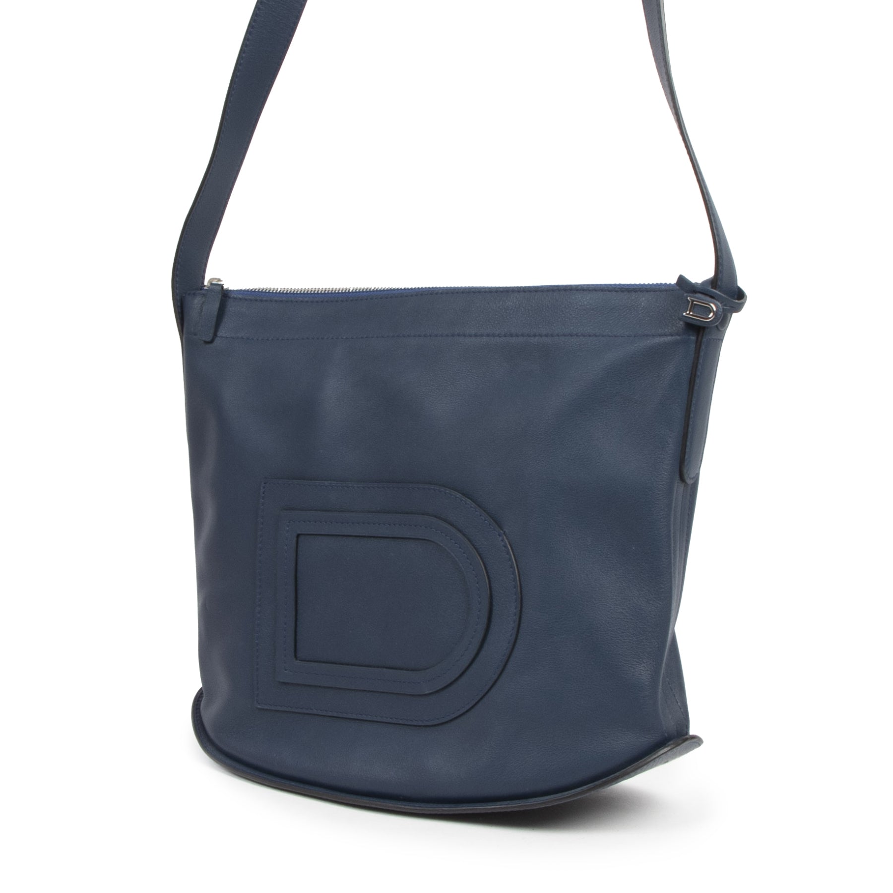 Authentique seconde-main vintage Delvaux Navy Le Pin Bag achète en ligne webshop LabelLOV