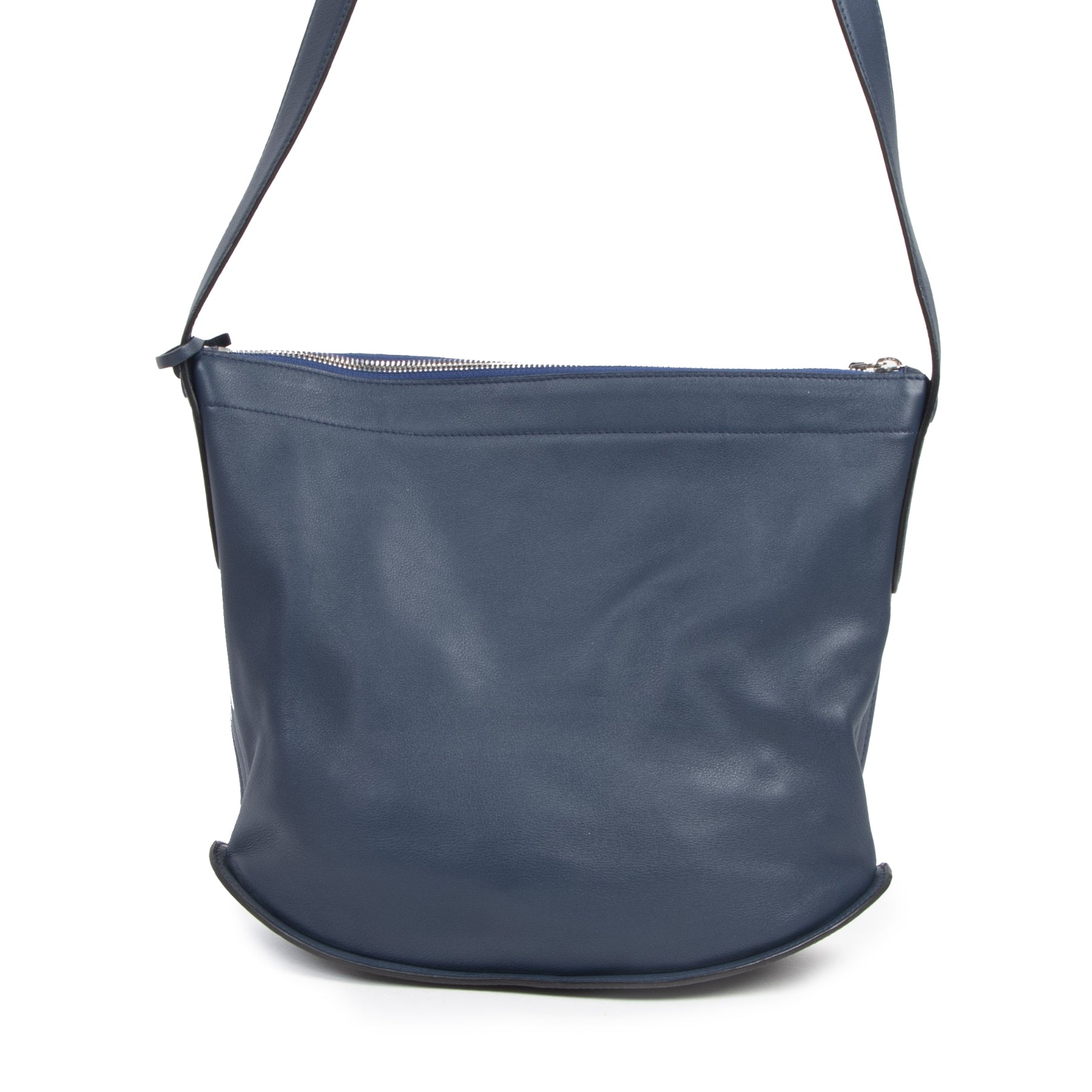 Authentieke tweedehands vintage Delvaux Navy Le Pin Bag koop online webshop LabelLOV