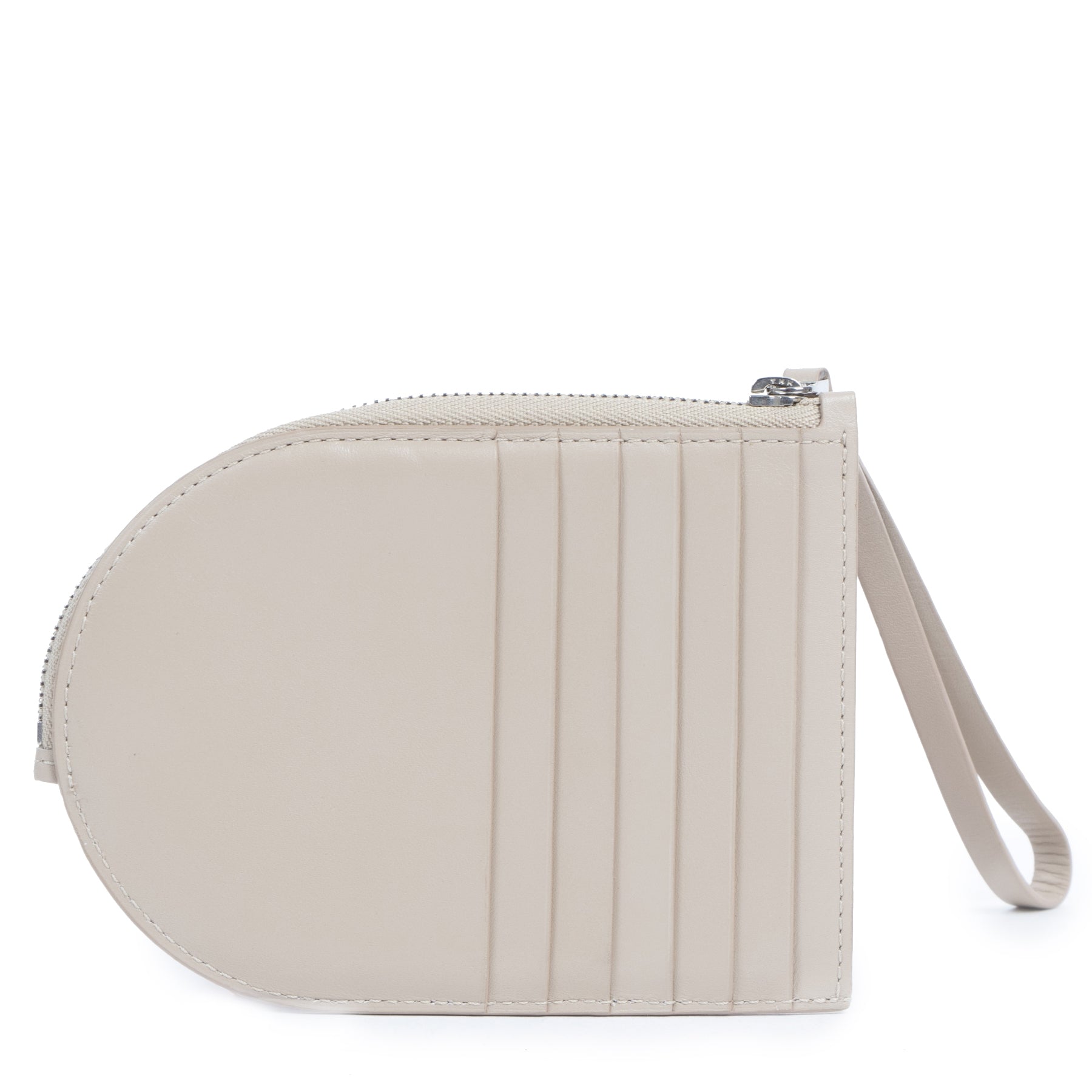 Authentieke tweedehands vintage Delvaux Light Grey D Card Holder koop online webshop LabelLOV