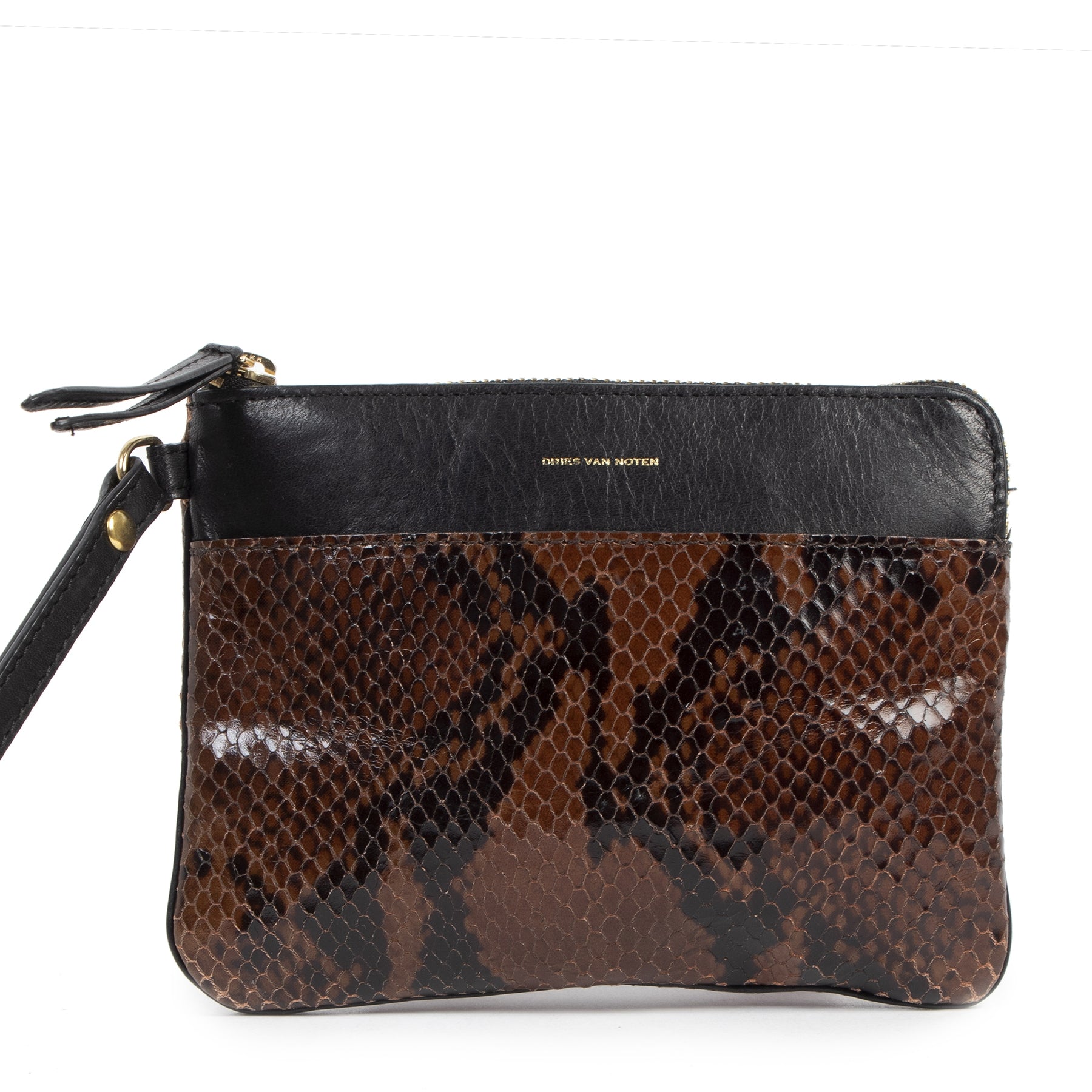 Authentique seconde-main vintage Dries Van Noten Python Pouch achète en ligne webshop LabelLOV