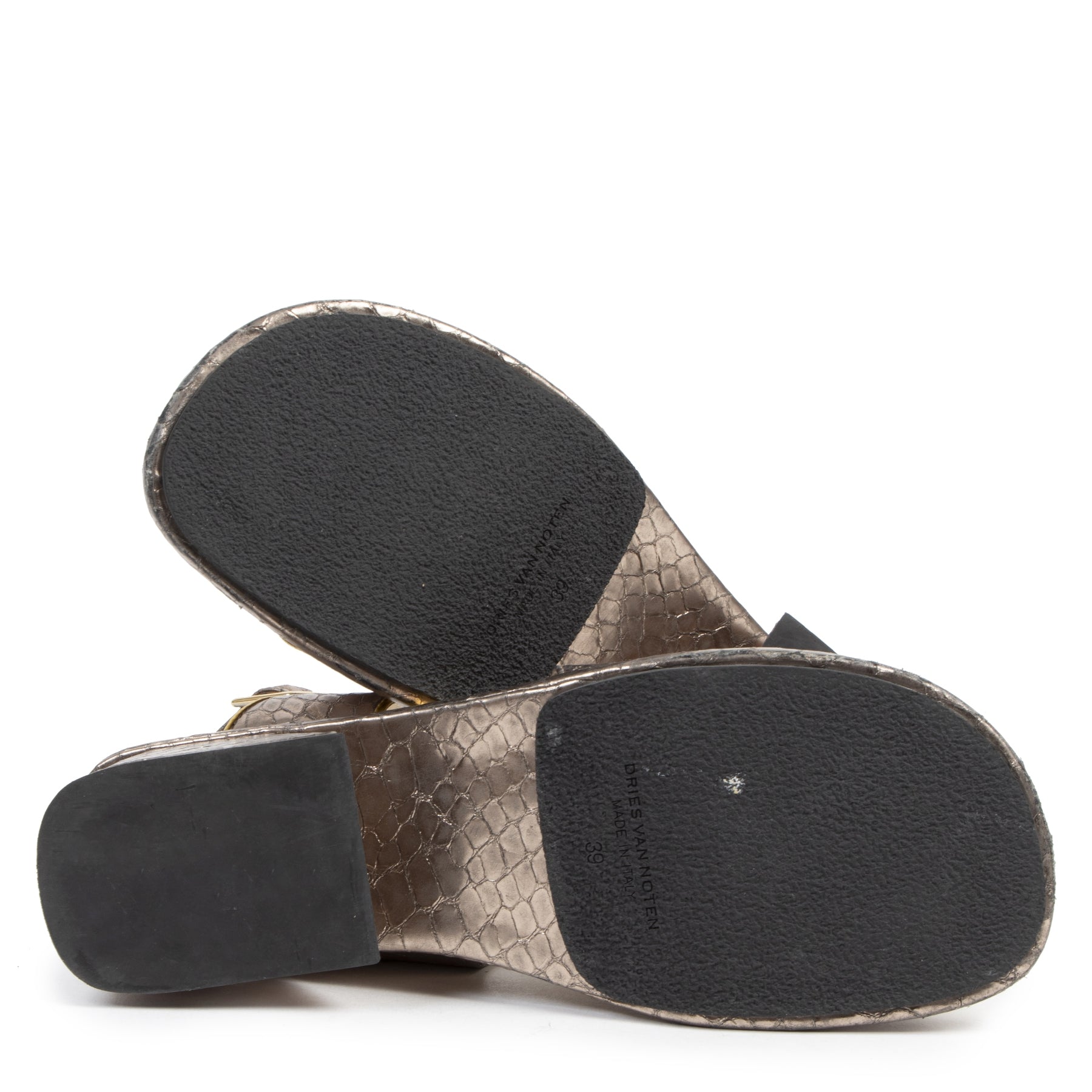 Authentieke tweedehands vintage Dries Van Noten Leather Sandals -Size 39 koop online webshop LabelLOV
