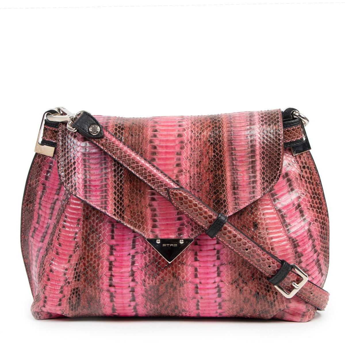 Buy an authentic second hand Etro Pink Python Crossbody Bag in very good condition at Labellov.