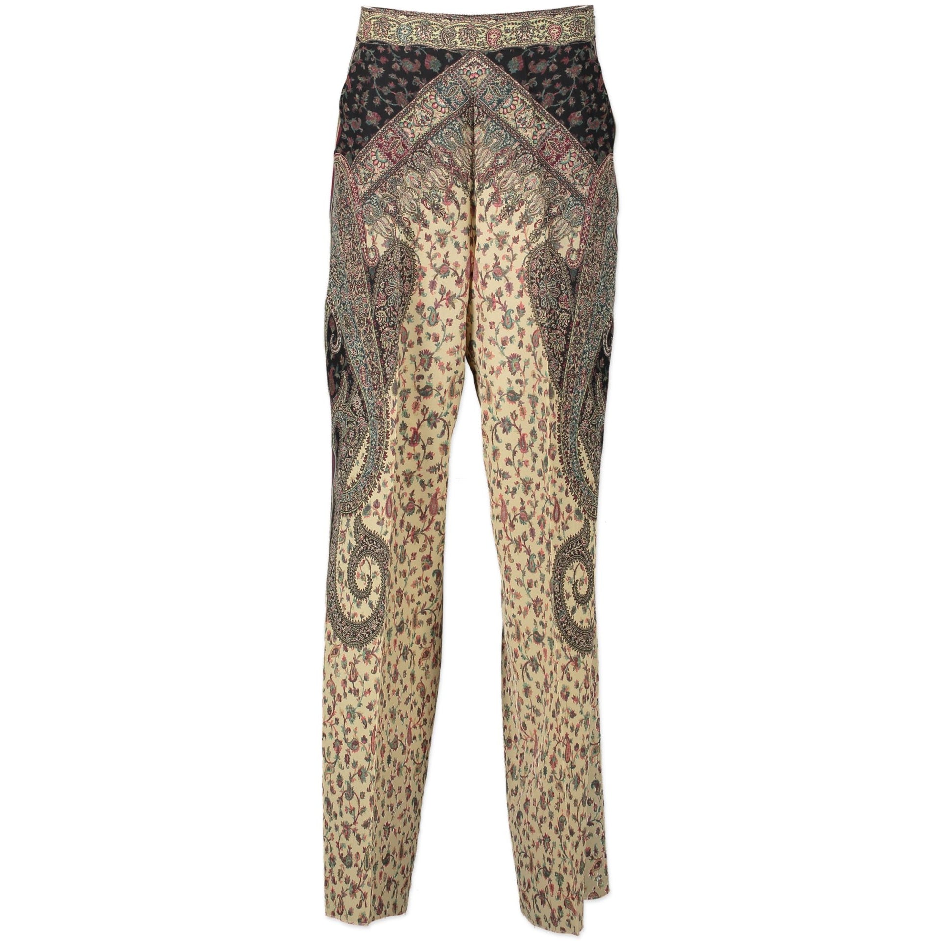 Etro Multicolor Silk Trousers - size IT44 - kopen en verkopen aan de beste prijs