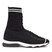 Fendi Stretch-knit Black And White Sneakers pour le meilleur prix chez Labellov