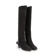 Authentieke tweedehands vintage Aquazzura Suede Flat High Knee Boots - Size 39,5 koop online webshop LabelLOV