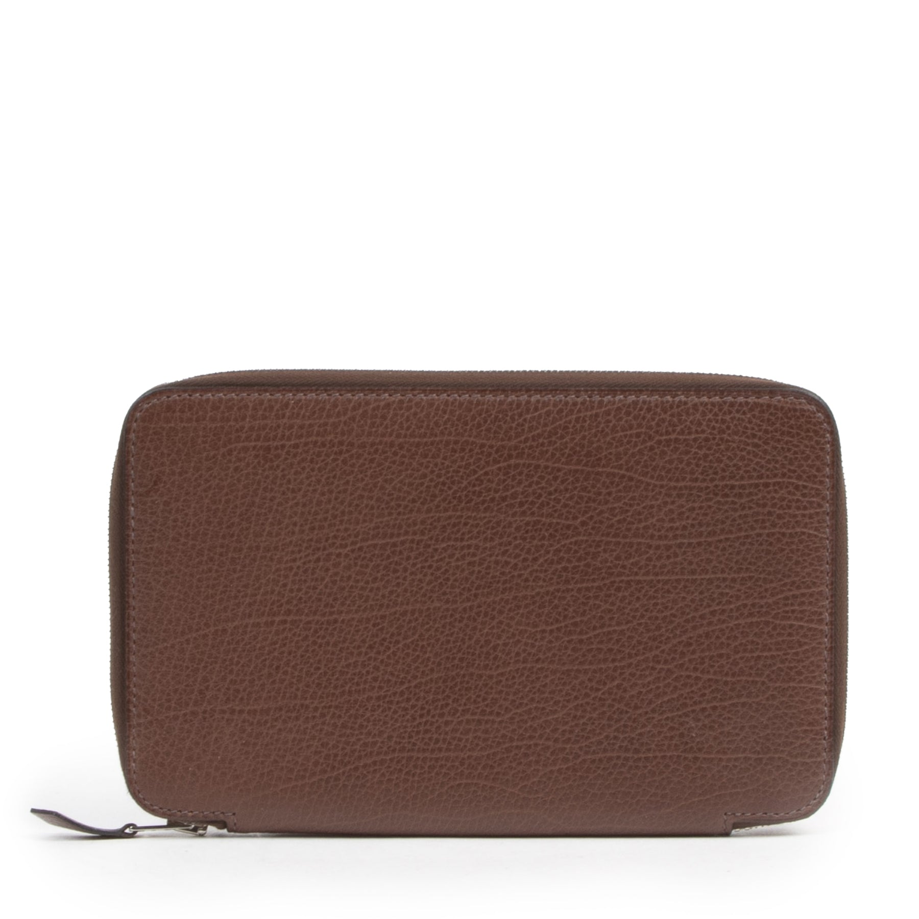 Authentieke Tweedehands Hermès Brown Leather Agenda Cover juiste prijs veilig online shoppen luxe merken webshop winkelen Antwerpen België mode fashion