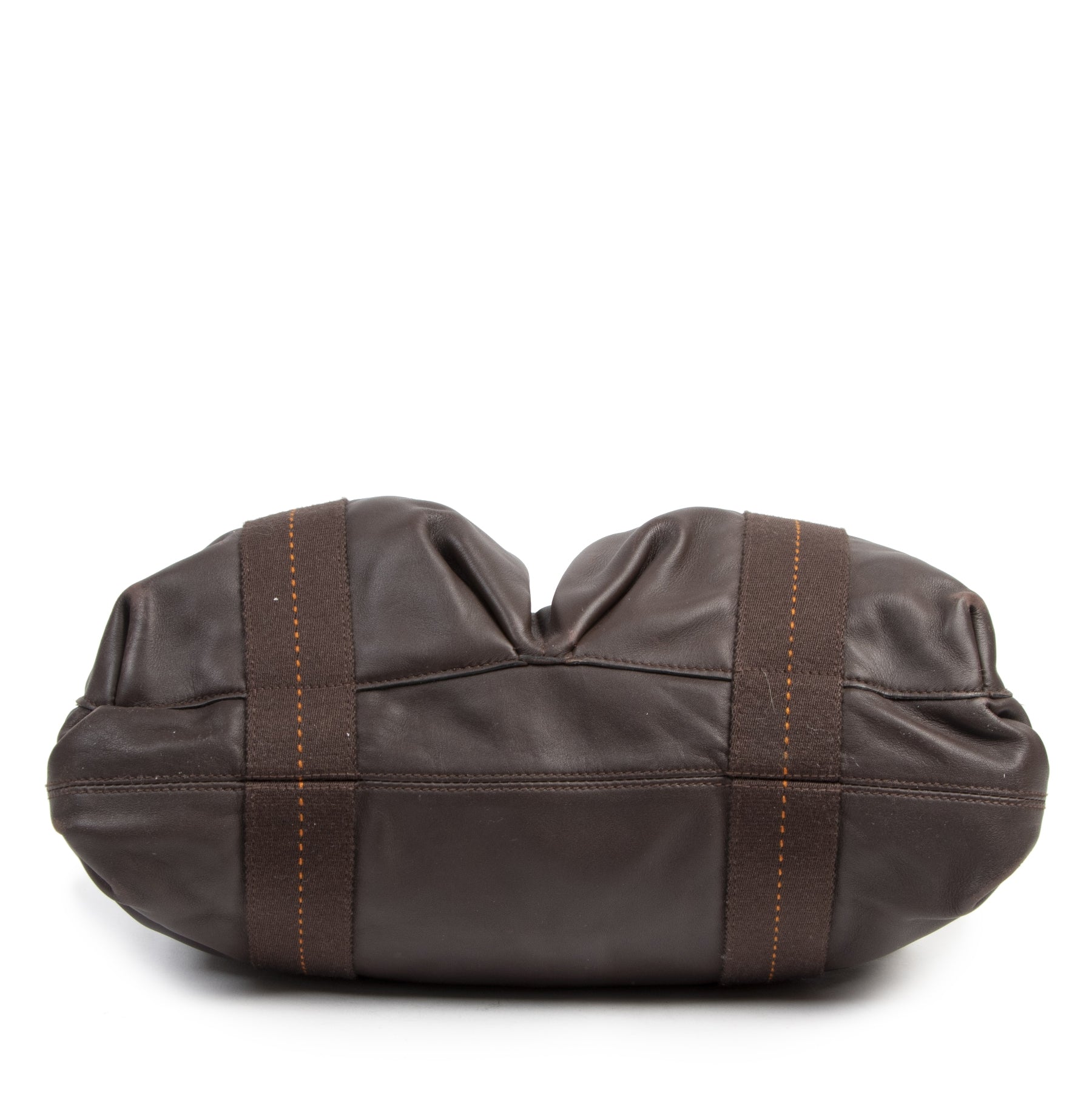 Authentic secondhand Hermès Brown Leather Caravan Tote designer bags fashion luxury vintage webshop safe secure online shopping high end brands