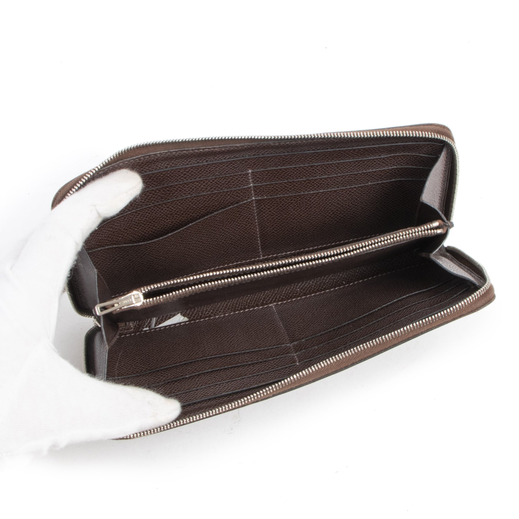 Authentic secondhand Hermes Brown Epsom Leather Azap Wallet designer accessories fashion luxury vintage webshop safe secure online shopping