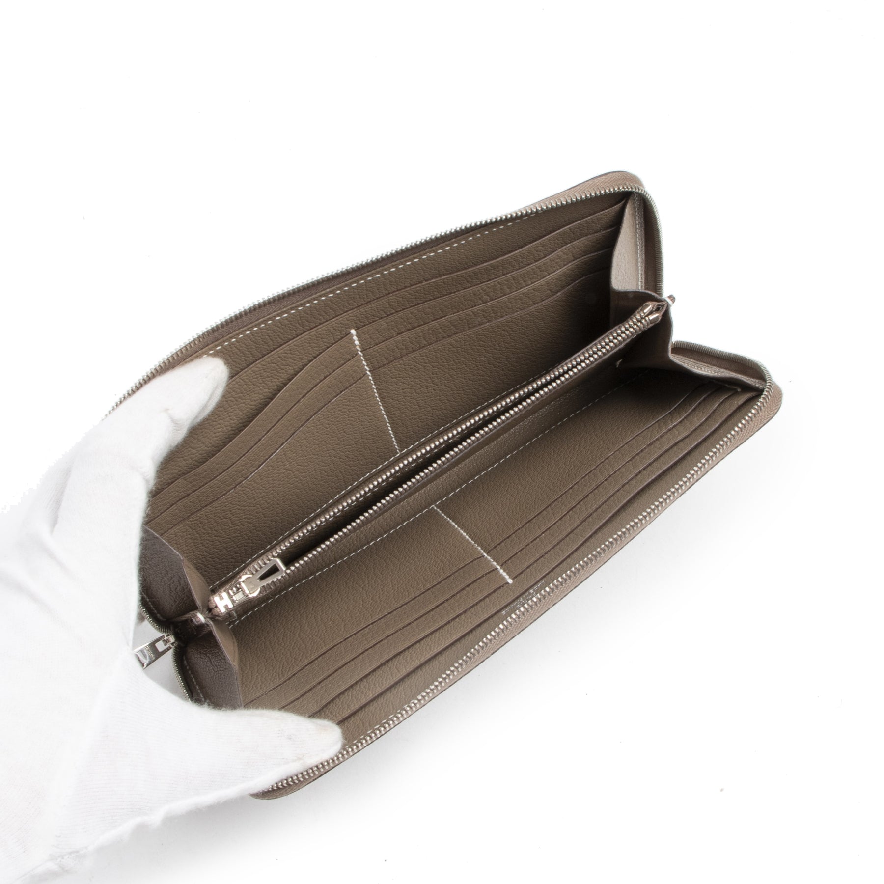 Authentieke tweedehands vintage Hermès Azap Classic wallet koop online webshop LabelLOV